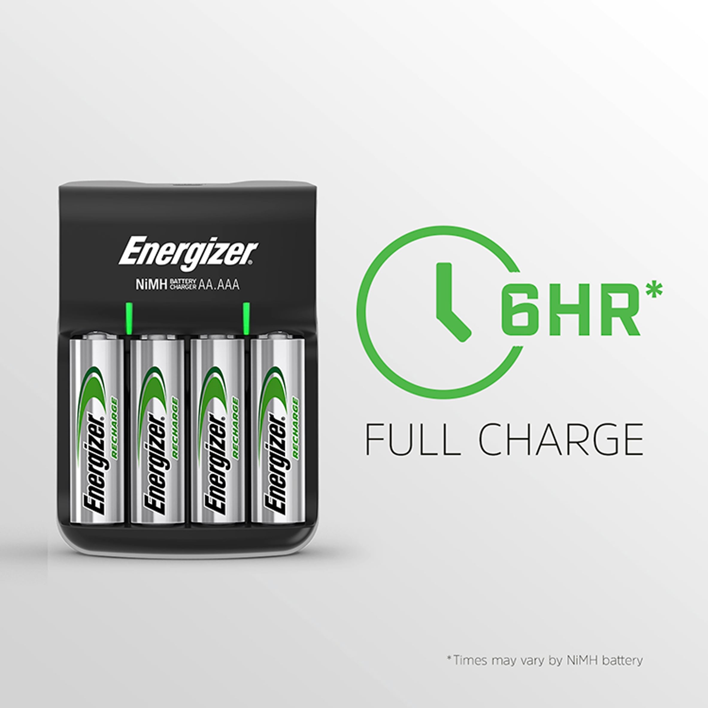 Energizer Recharge Base Charger with 4 1300mAh Rechargeable AA Batteries Included thumbnail 4