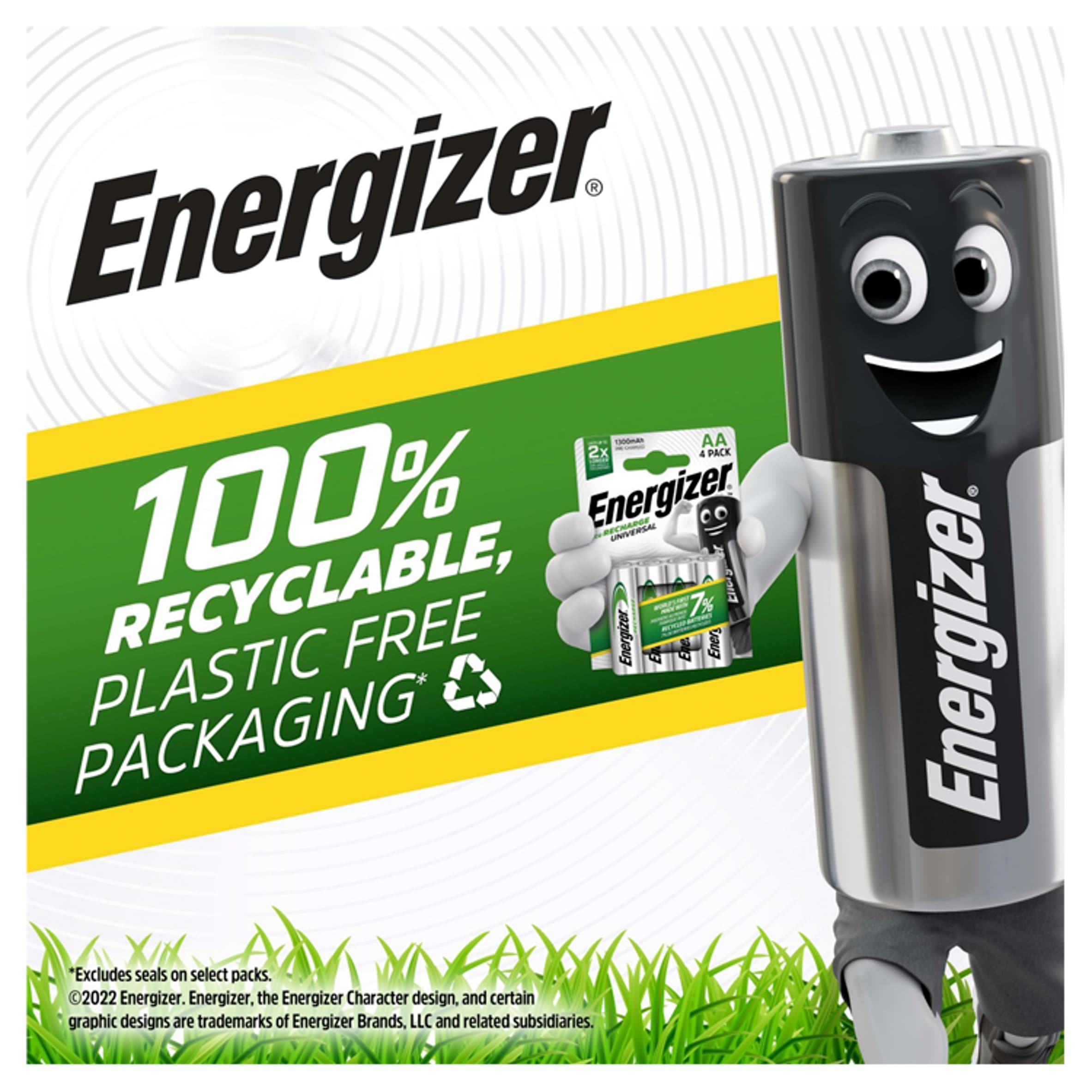 Energizer Universal AA 1300mAh 4 Pack thumbnail 2