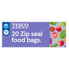 Tesco Zip Seal Food & Freezer Bags Medium 20S