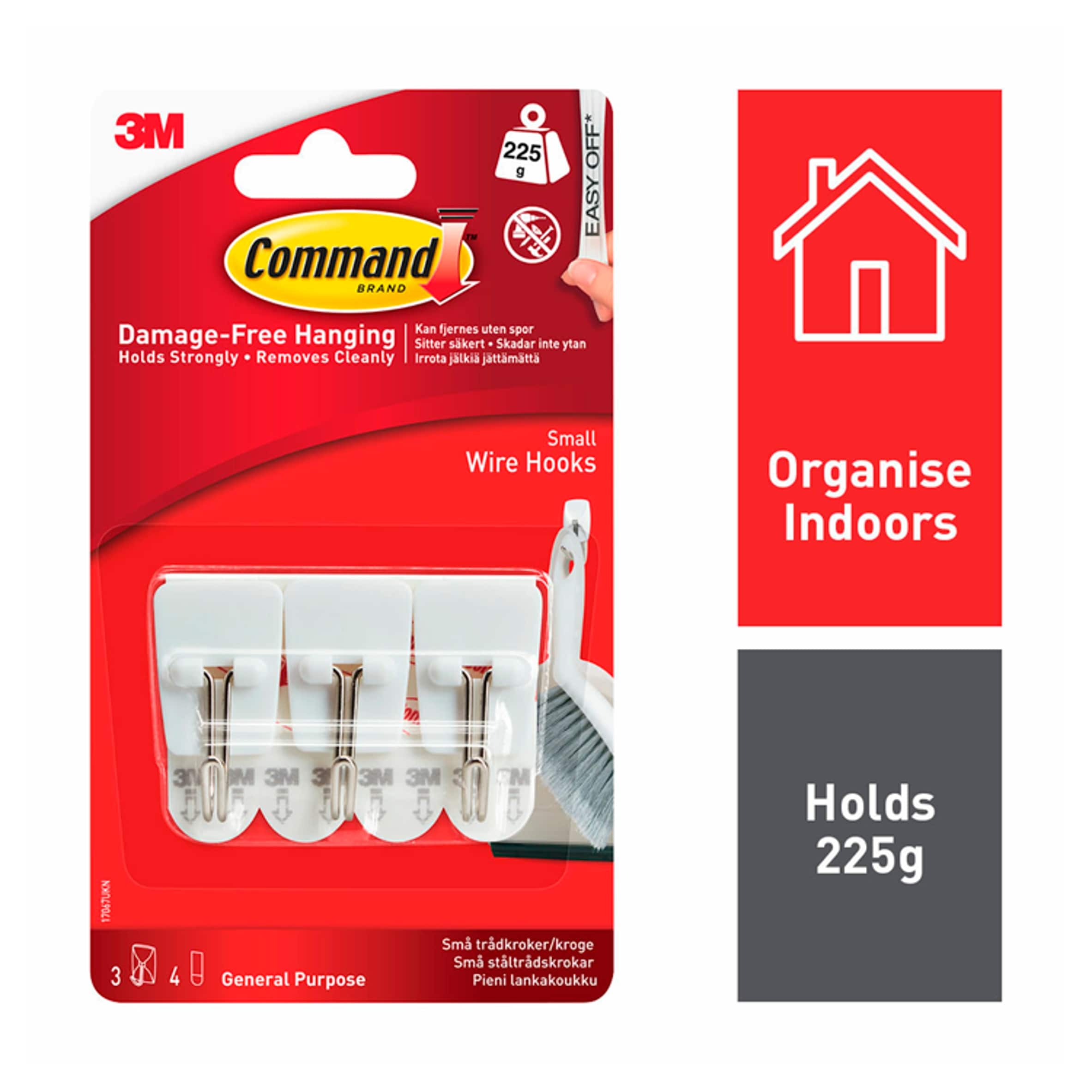 Command Wire Hooks Small (3 hooks, 4 strips/pk)