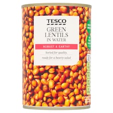 Tesco Green Lentils In Water 390G