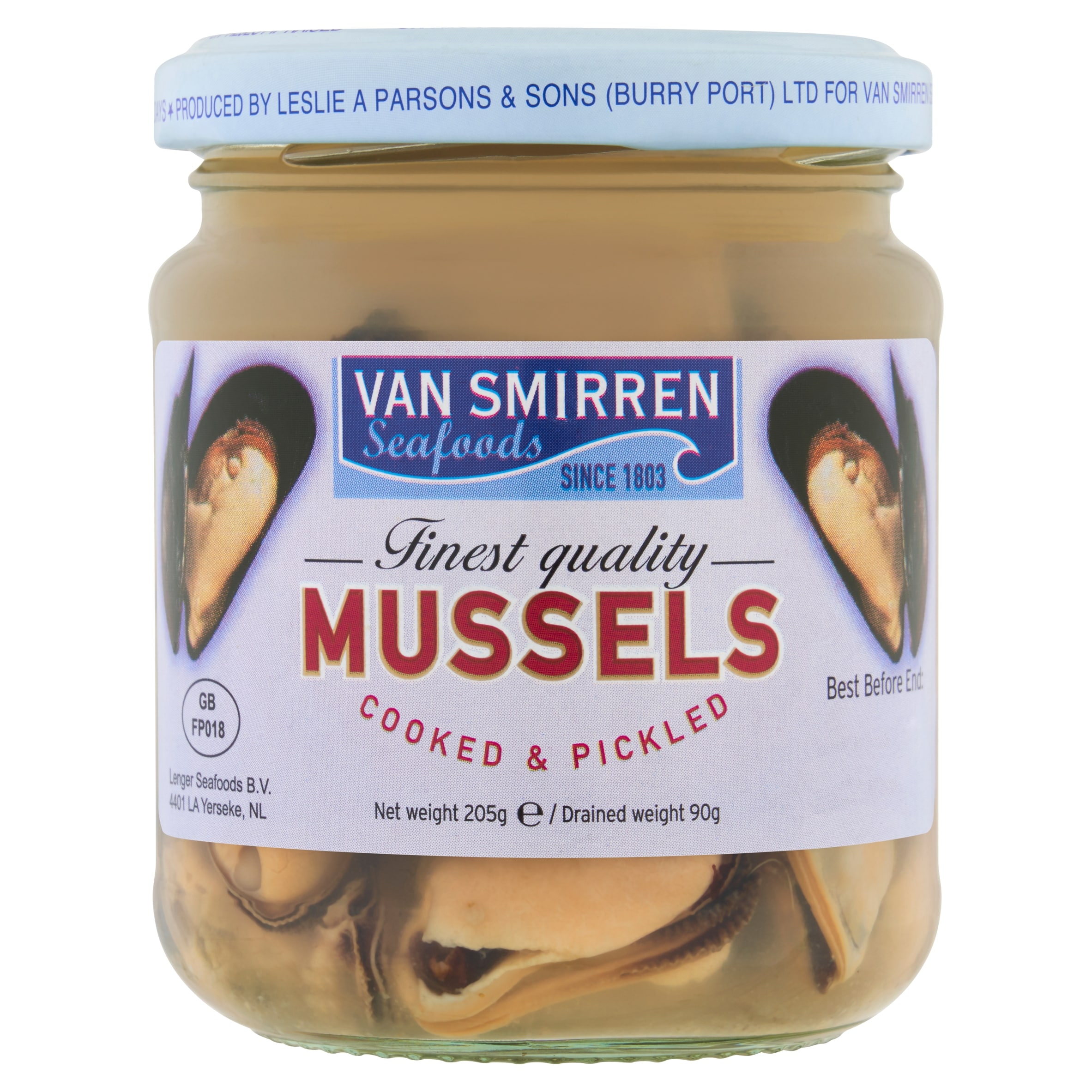 Van Smirren Mussels Cooked 8 Pickled 205G