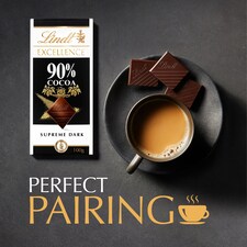Lindt Excellence Dark 90% Cocoa Chocolate Bar 100G thumbnail 4