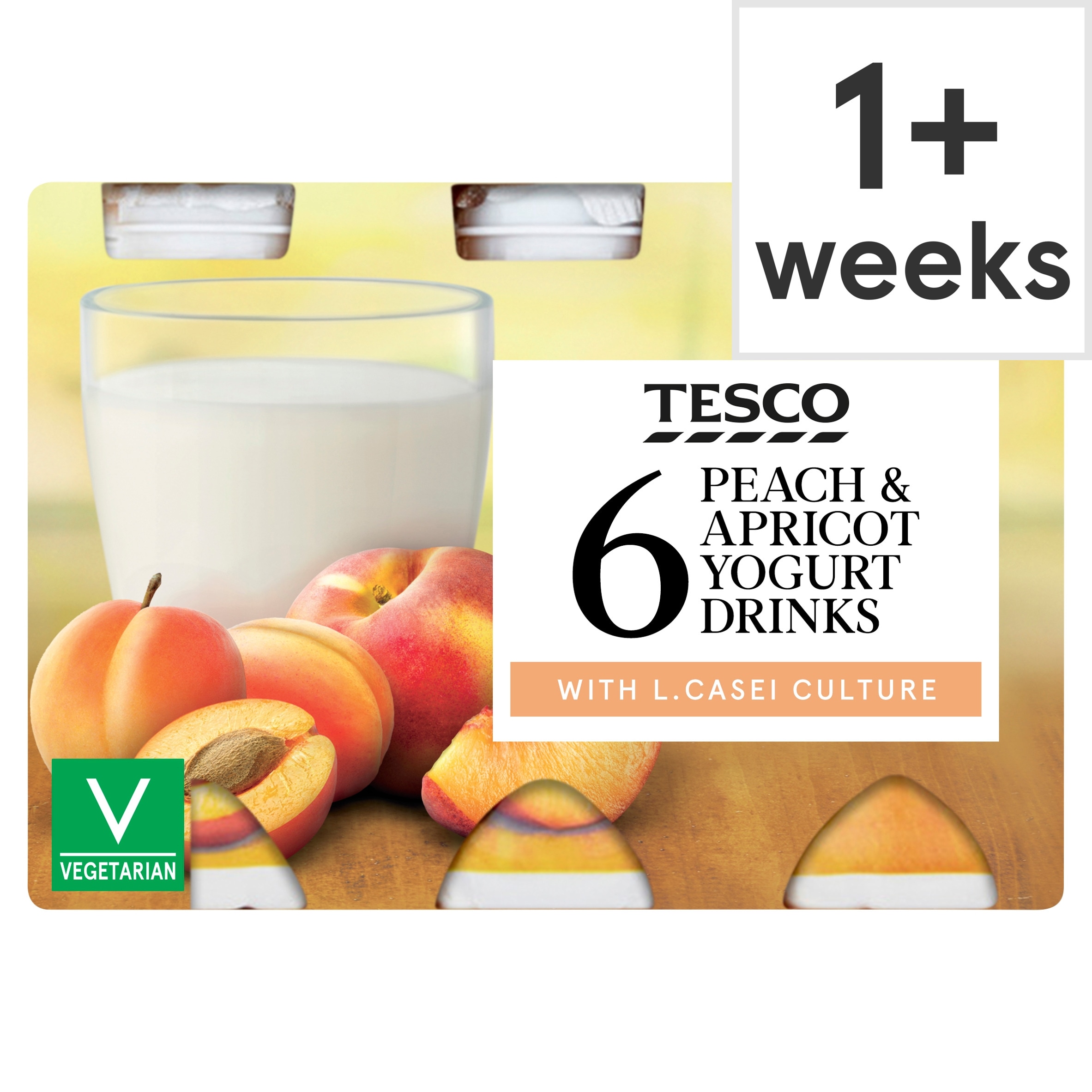 Tesco Peach & Apricot Yogurt Drink 6 X100g