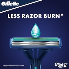 Gillette Blue II Plus Slalom Men's Disposable Razors 8 Pack thumbnail 2