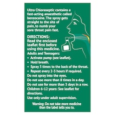 Ultra Chloraseptic Anaesthetic Throat Spray - Original Menthol 15ml thumbnail 3