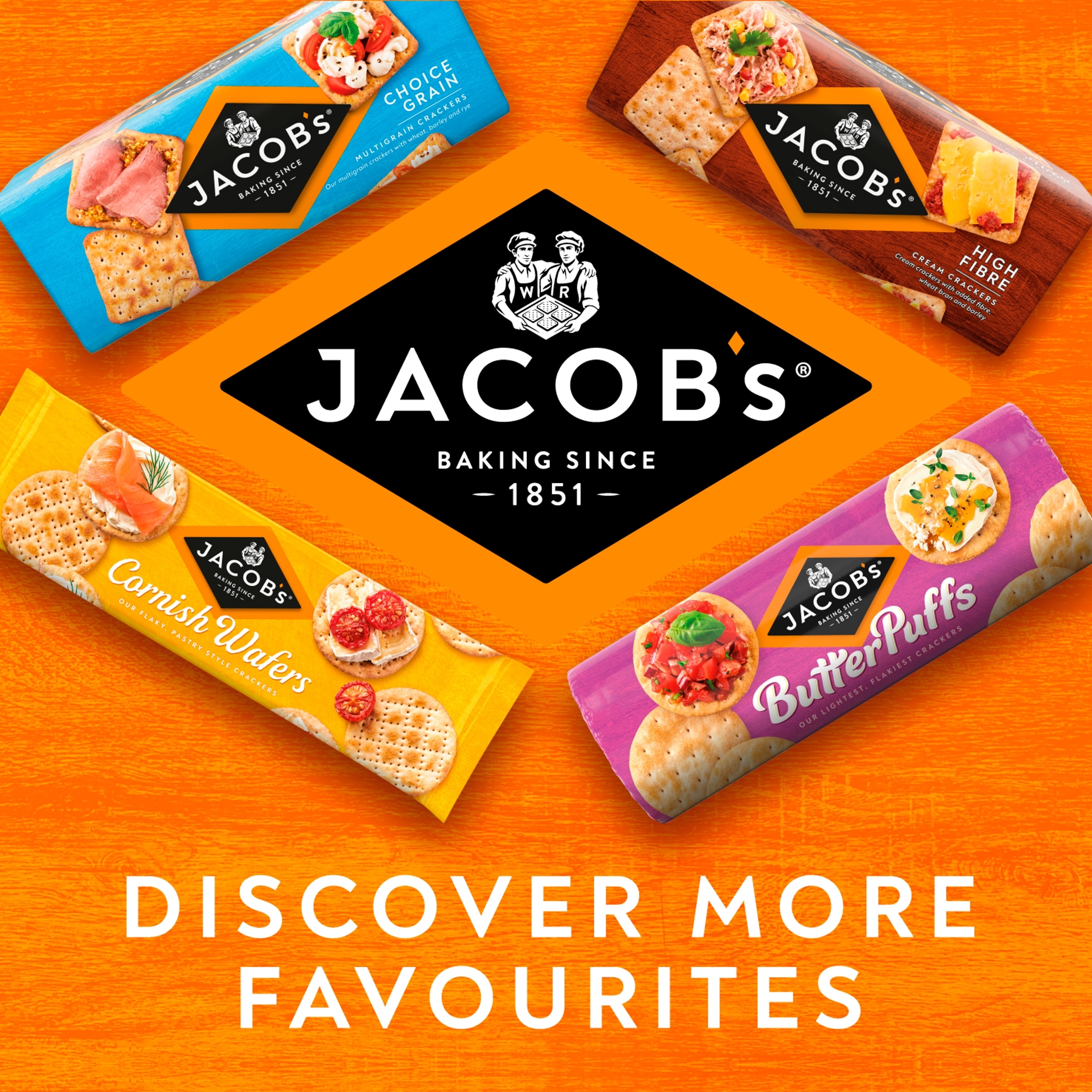 Jacob's Cream Cracker Multipack 8 Snack Packs 185g thumbnail 4