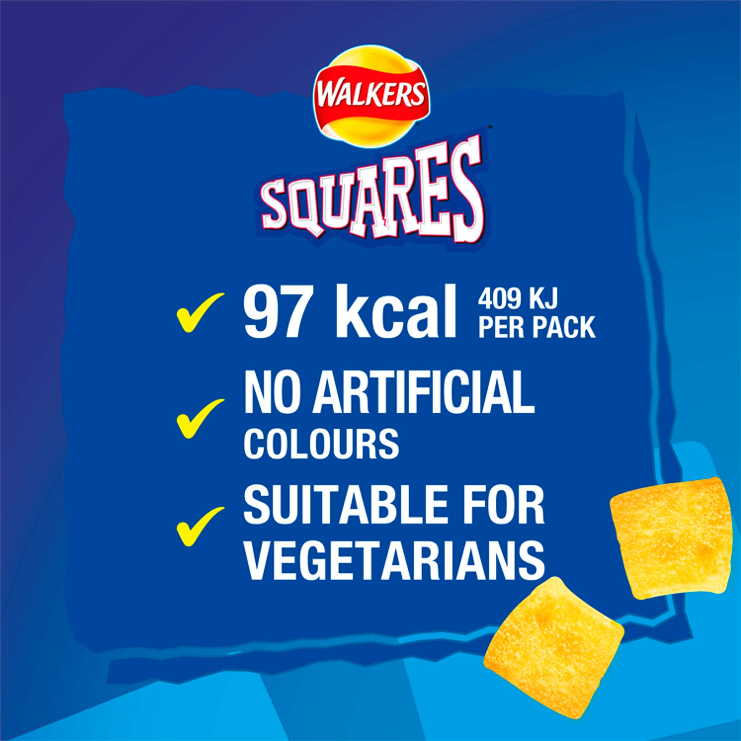 Walkers Squares Salt & Vinegar Multipack Crisps 6x22g thumbnail 2