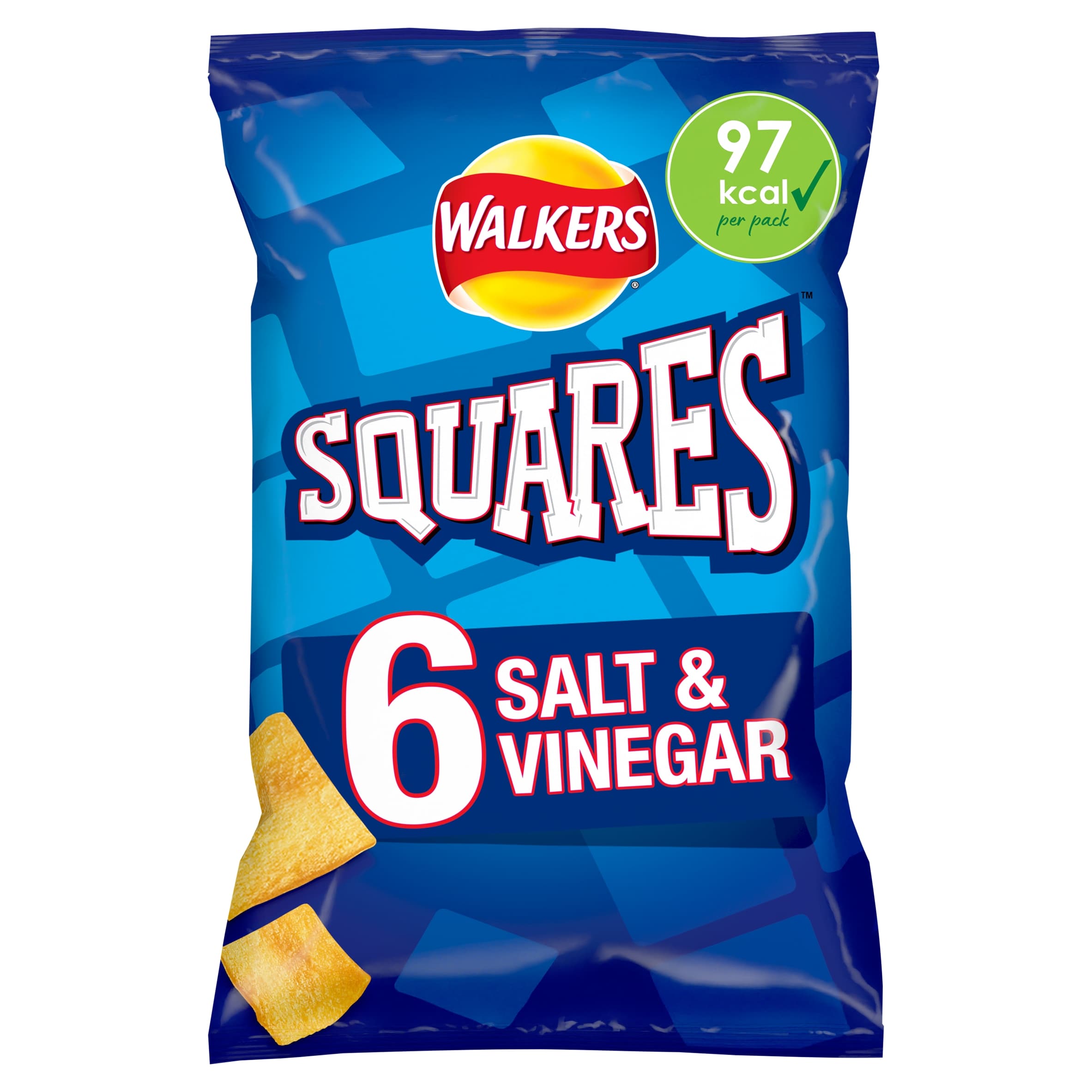 Walkers Squares Salt & Vinegar Multipack Crisps 6x22g thumbnail 3