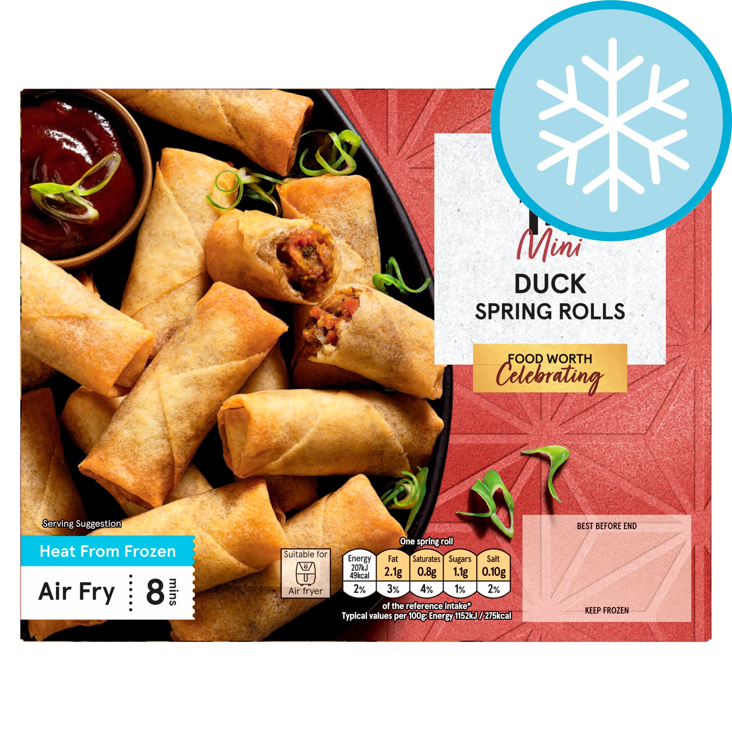 Tesco Duck Spring Rolls 14 Pack 252g