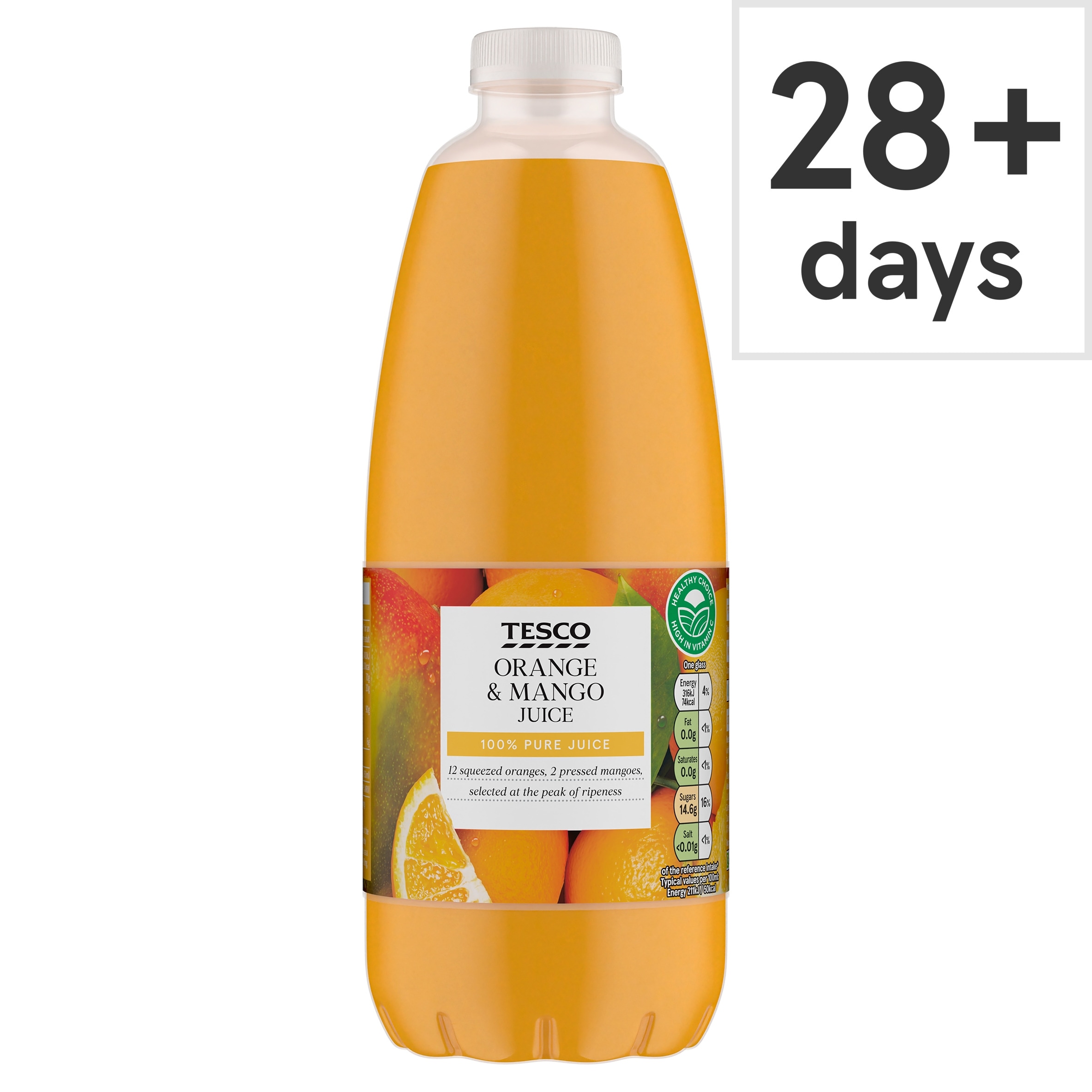 Tesco 100% Squeezed & Pressed Orange & Mango Juice 1 Litre