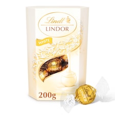 Lindt Lindor White Chocolate Truffles Carton 200G