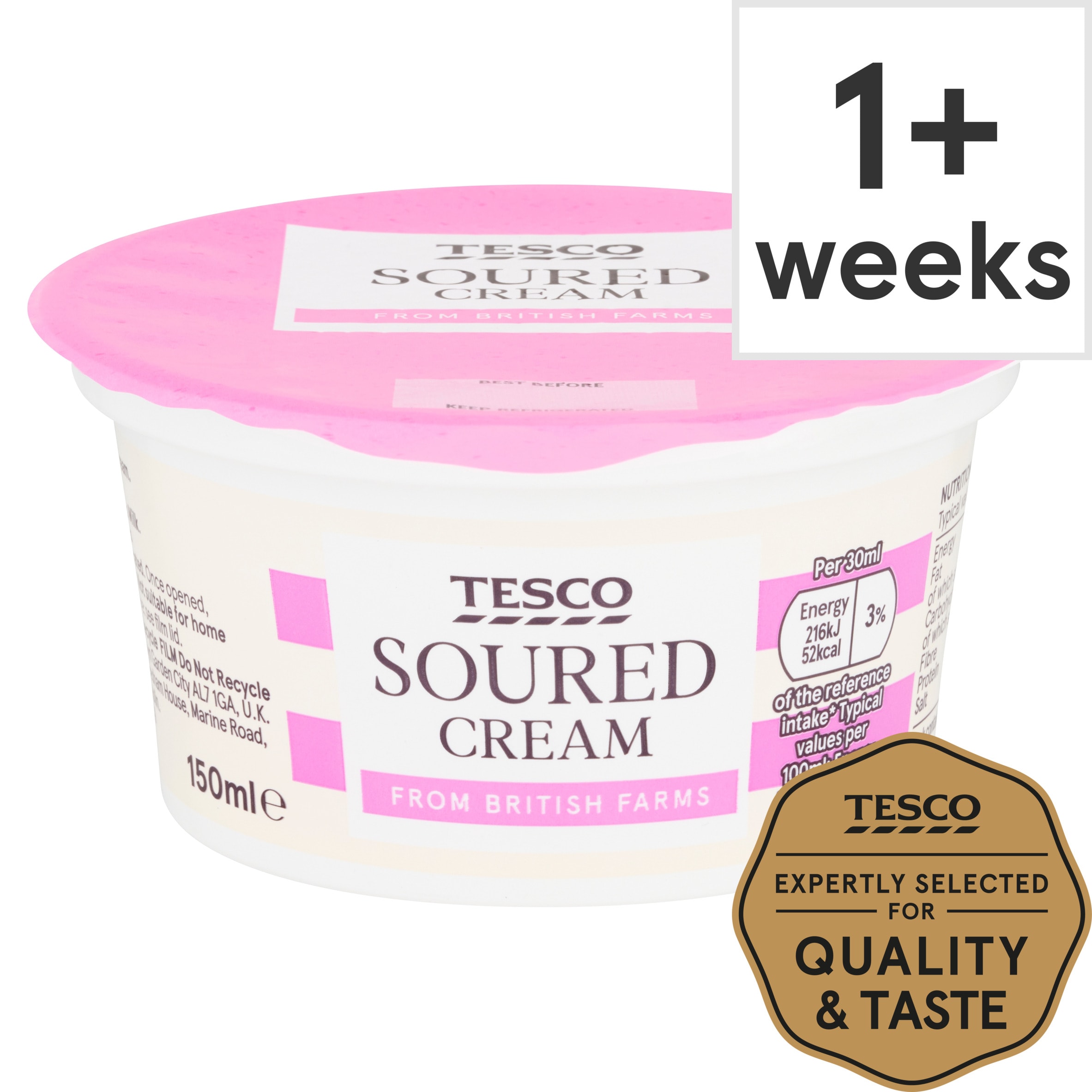 Tesco British Soured Cream 150Ml