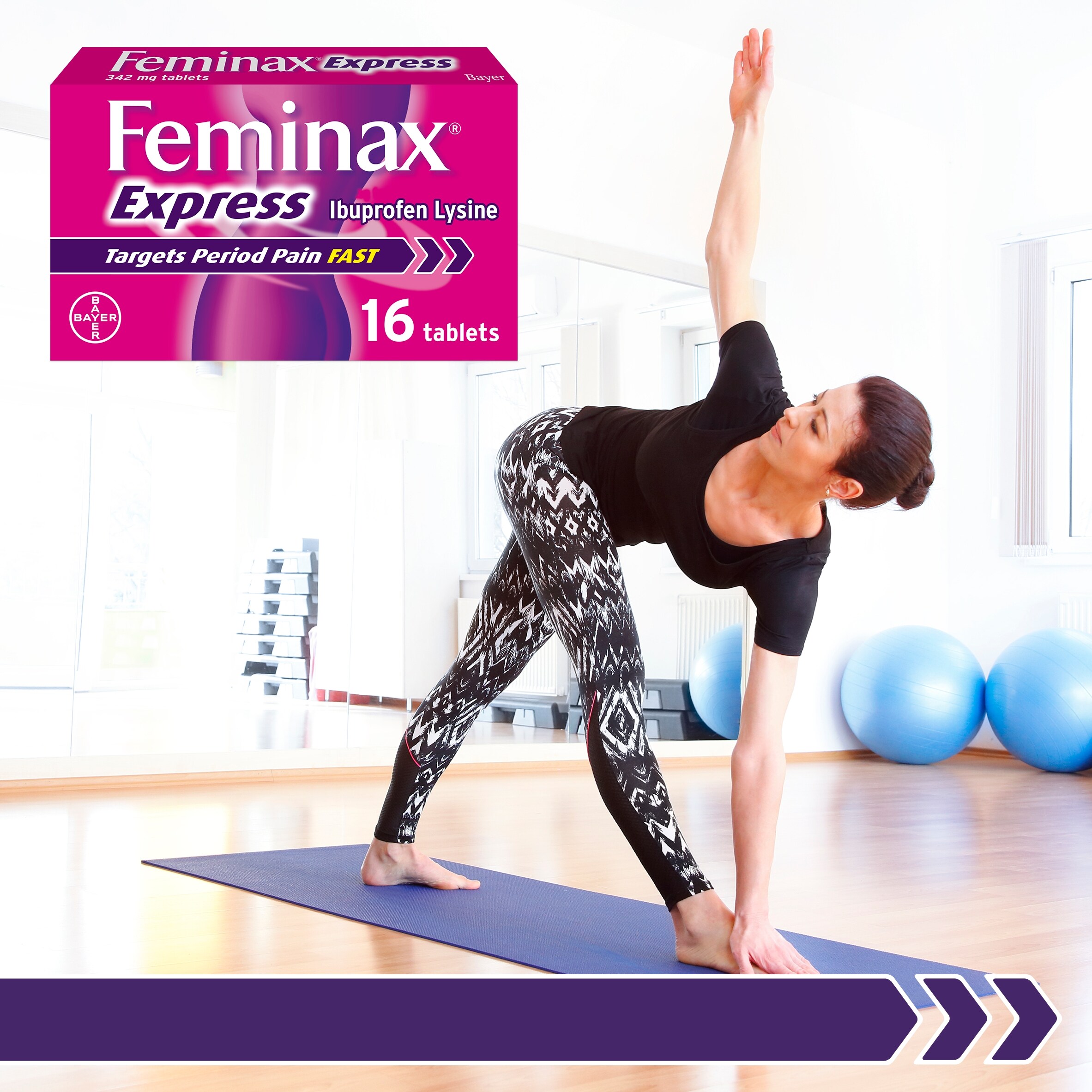 Feminax Express Period Pain Relief Tablets - Ibuprofen Lysine 16s thumbnail 3