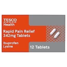Tesco Health Rapid Pain Relief Tablets - Ibuprofen Lysine 12s
