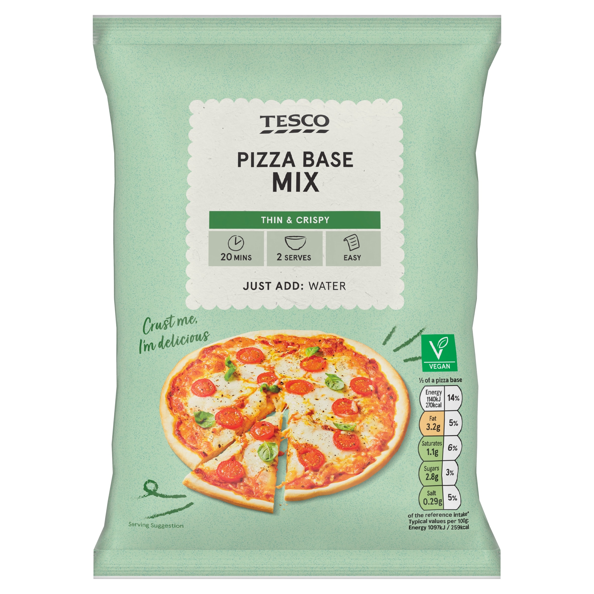 Tesco Pizza Base Mix 145G