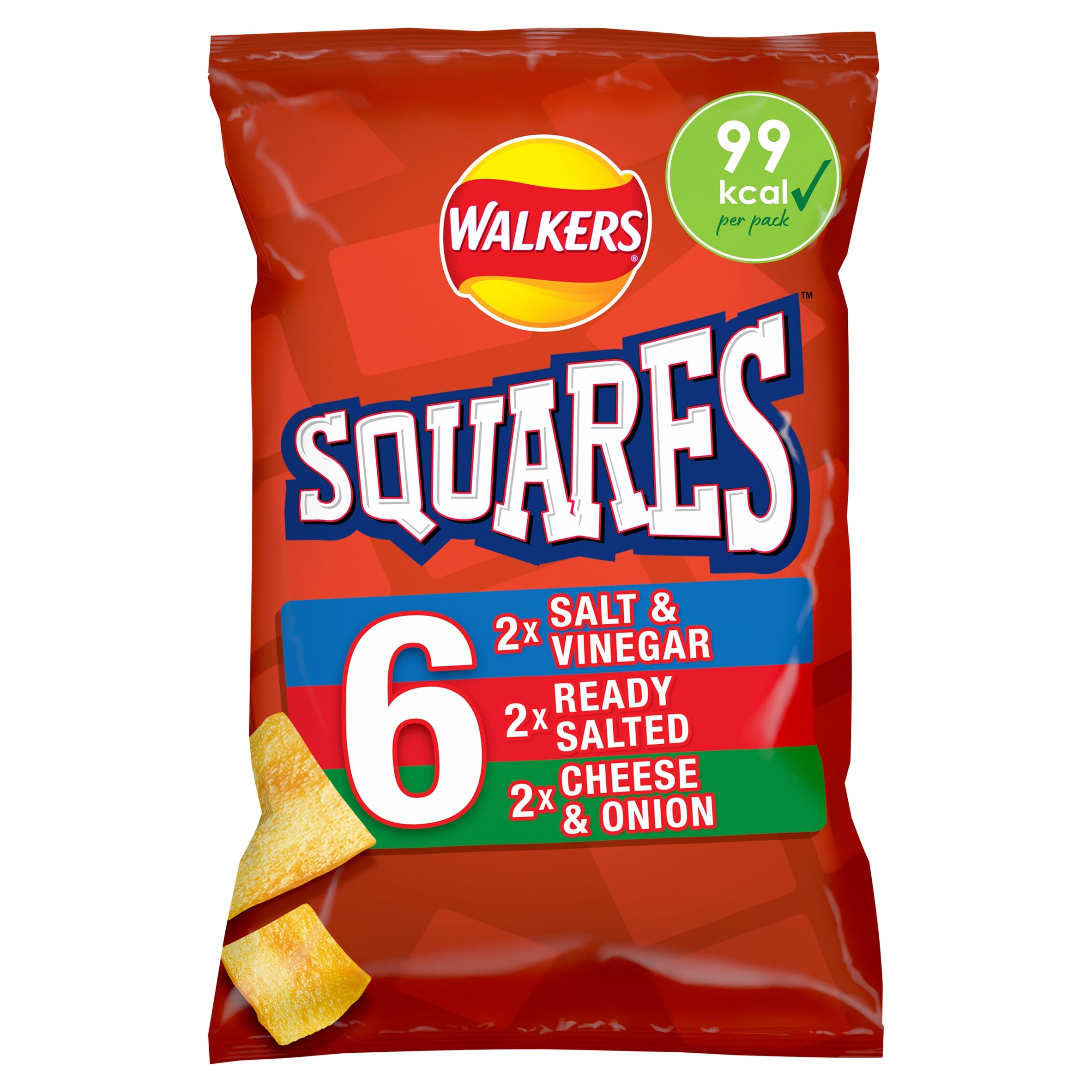 Walkers Squares Snacks Variety Multipack Crisps 6x22g thumbnail 4