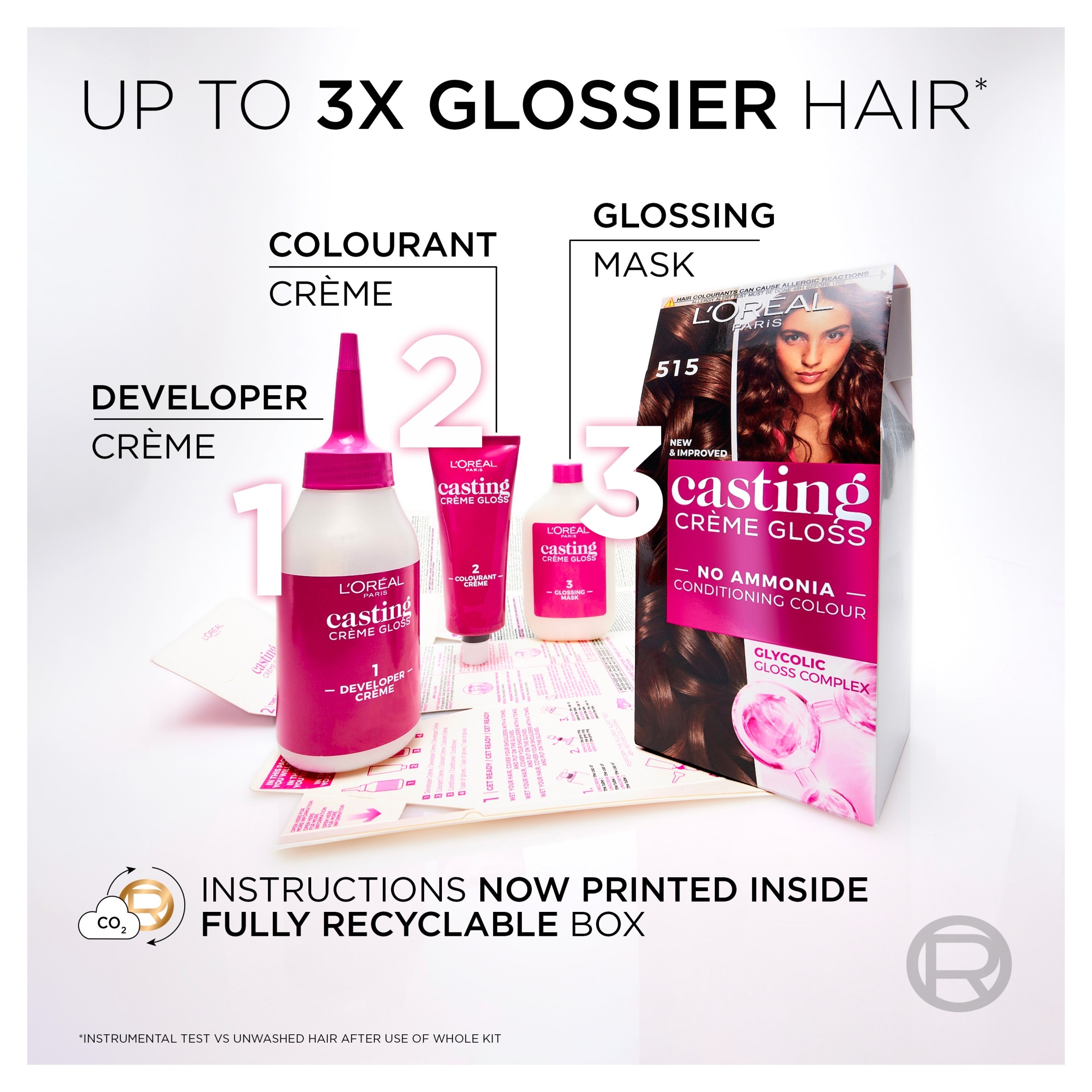 L'Oreal Paris Casting Creme Gloss 515 Chocolate Truffle Brown Semi-Permanent Hair Dye thumbnail 4