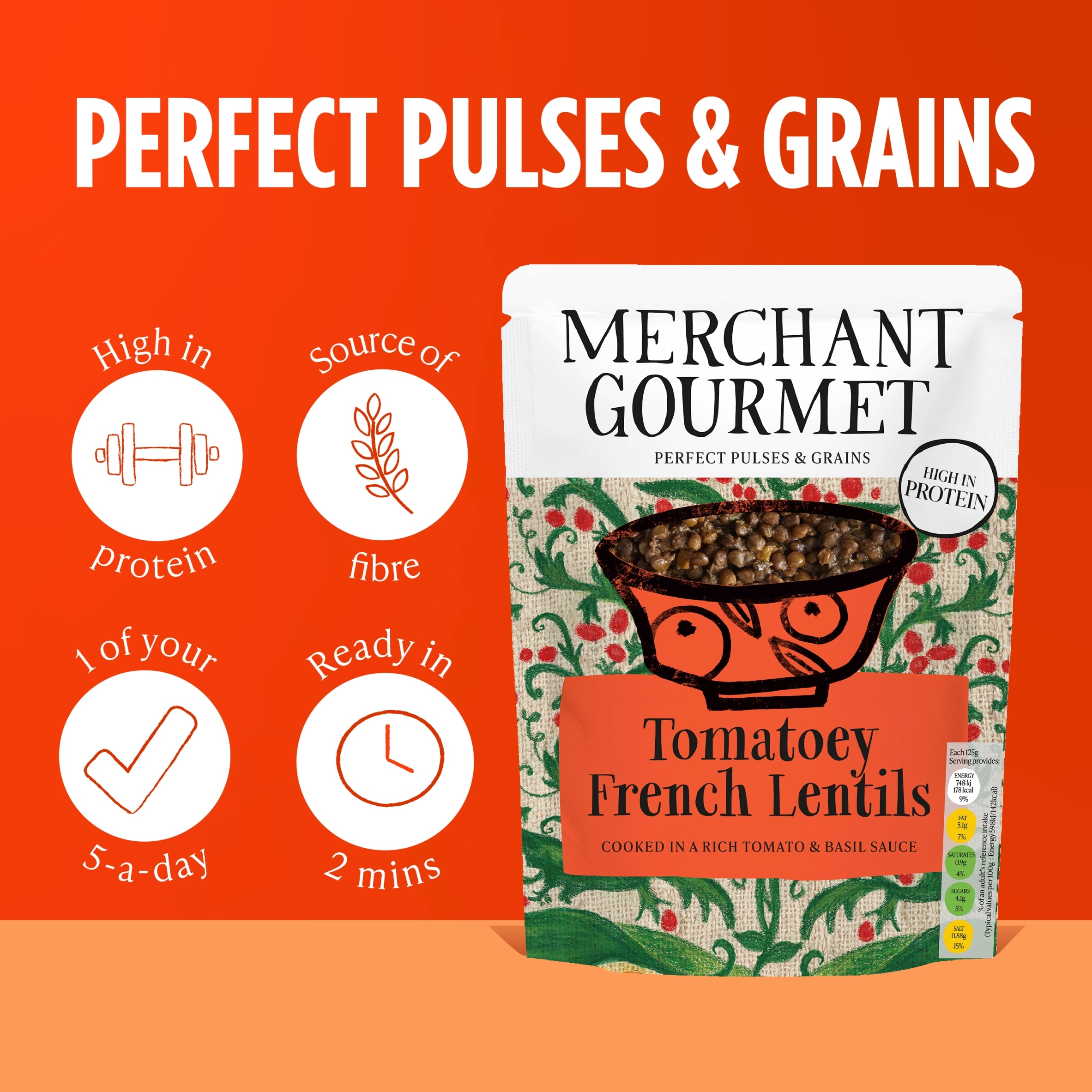 Merchant Gourmet Tomatoey Puy & Green Lentils 250G thumbnail 3
