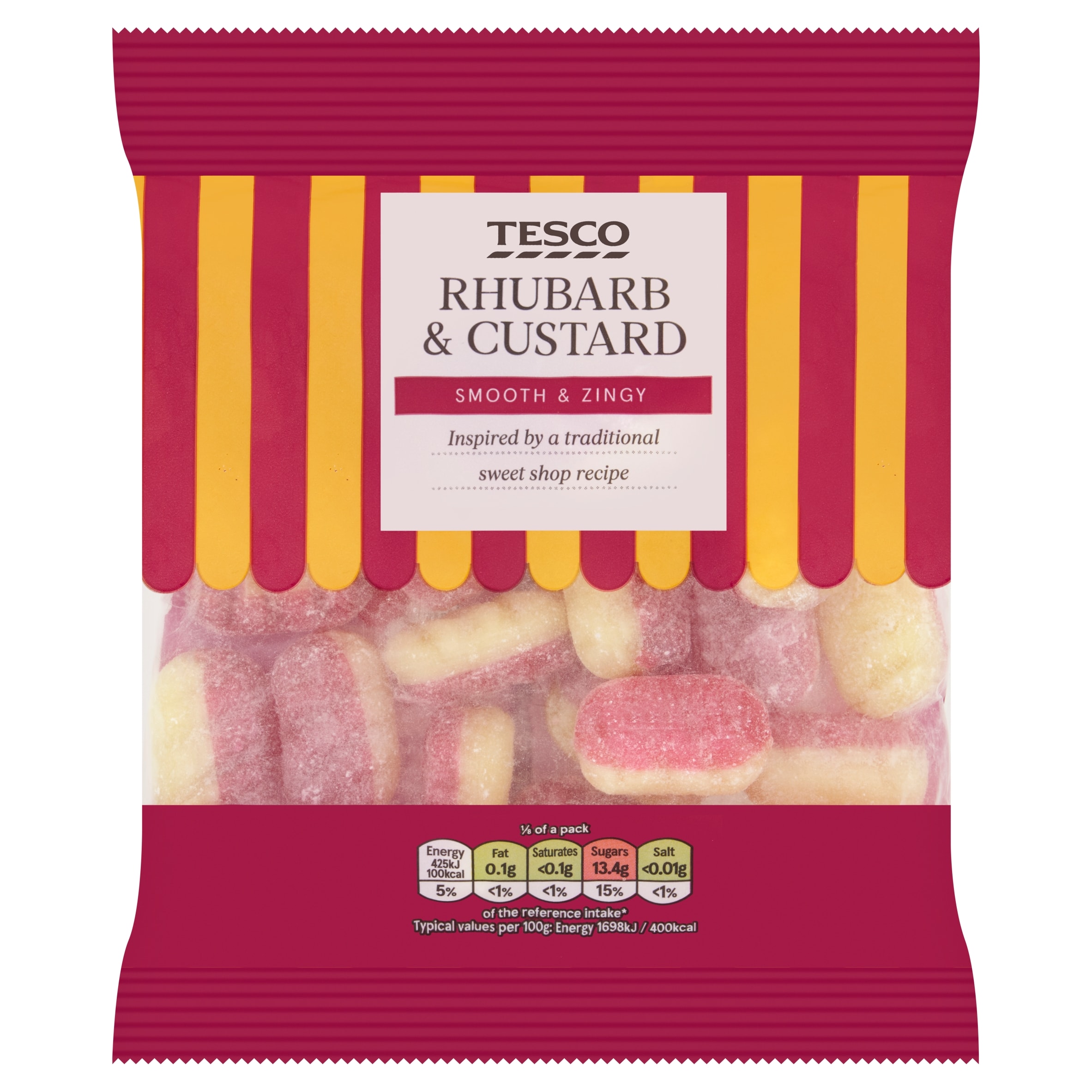 Tesco Rhubarb And Custard Sweets 200G