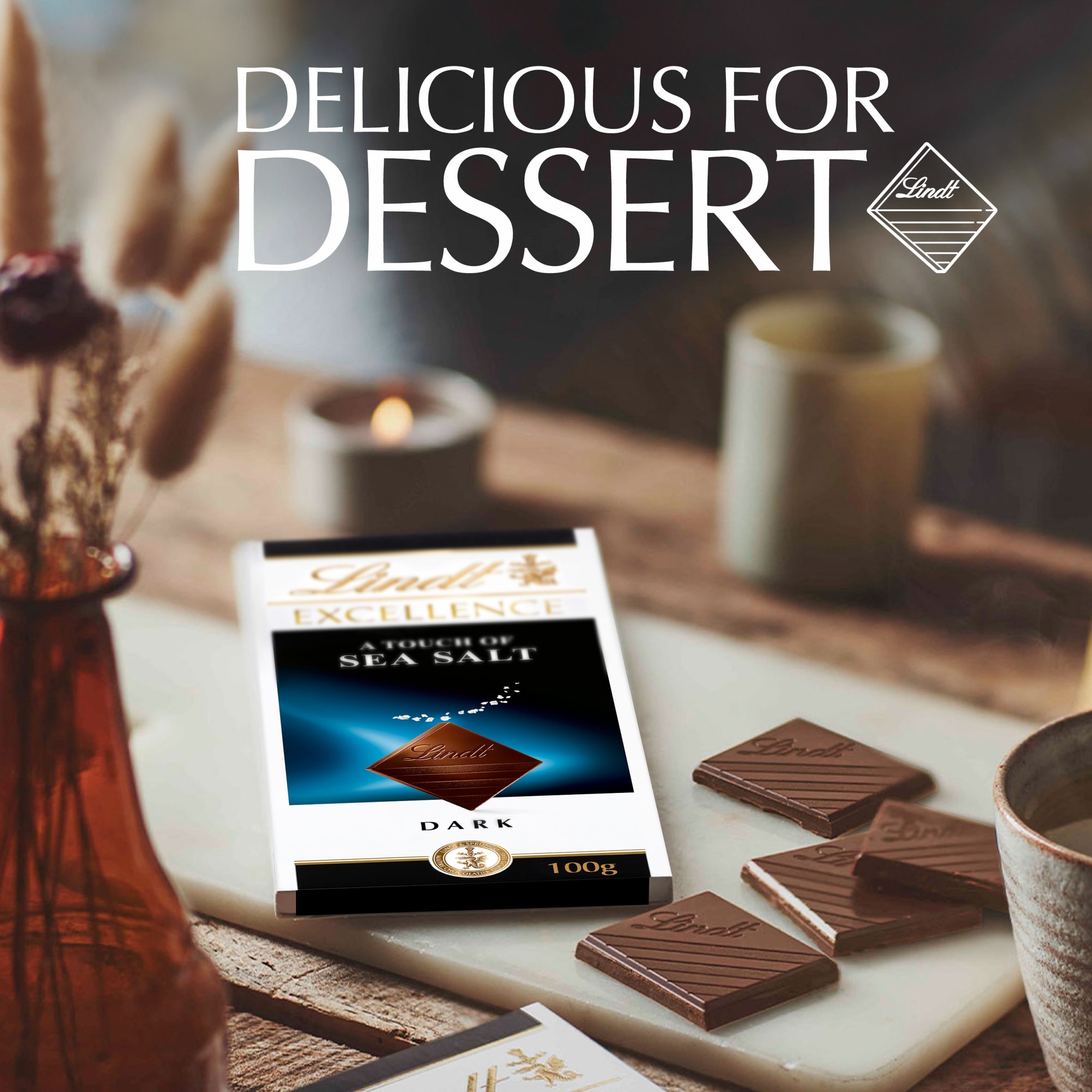 Lindt Excellence Dark Chocolate - A Touch of Sea Salt 100g thumbnail 3