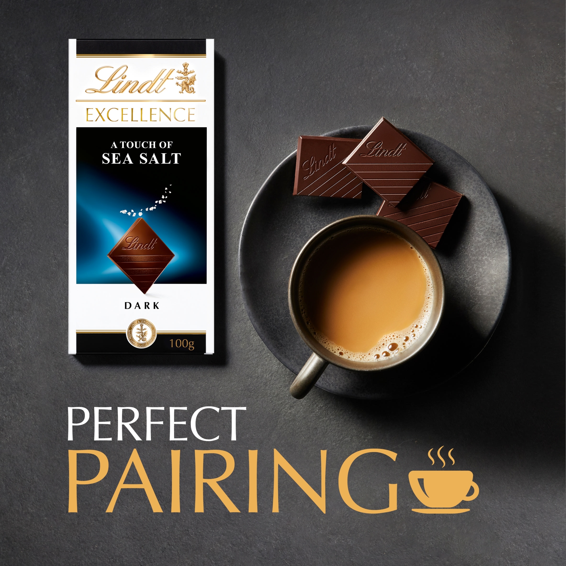 Lindt Excellence Dark Chocolate - A Touch of Sea Salt 100g thumbnail 4