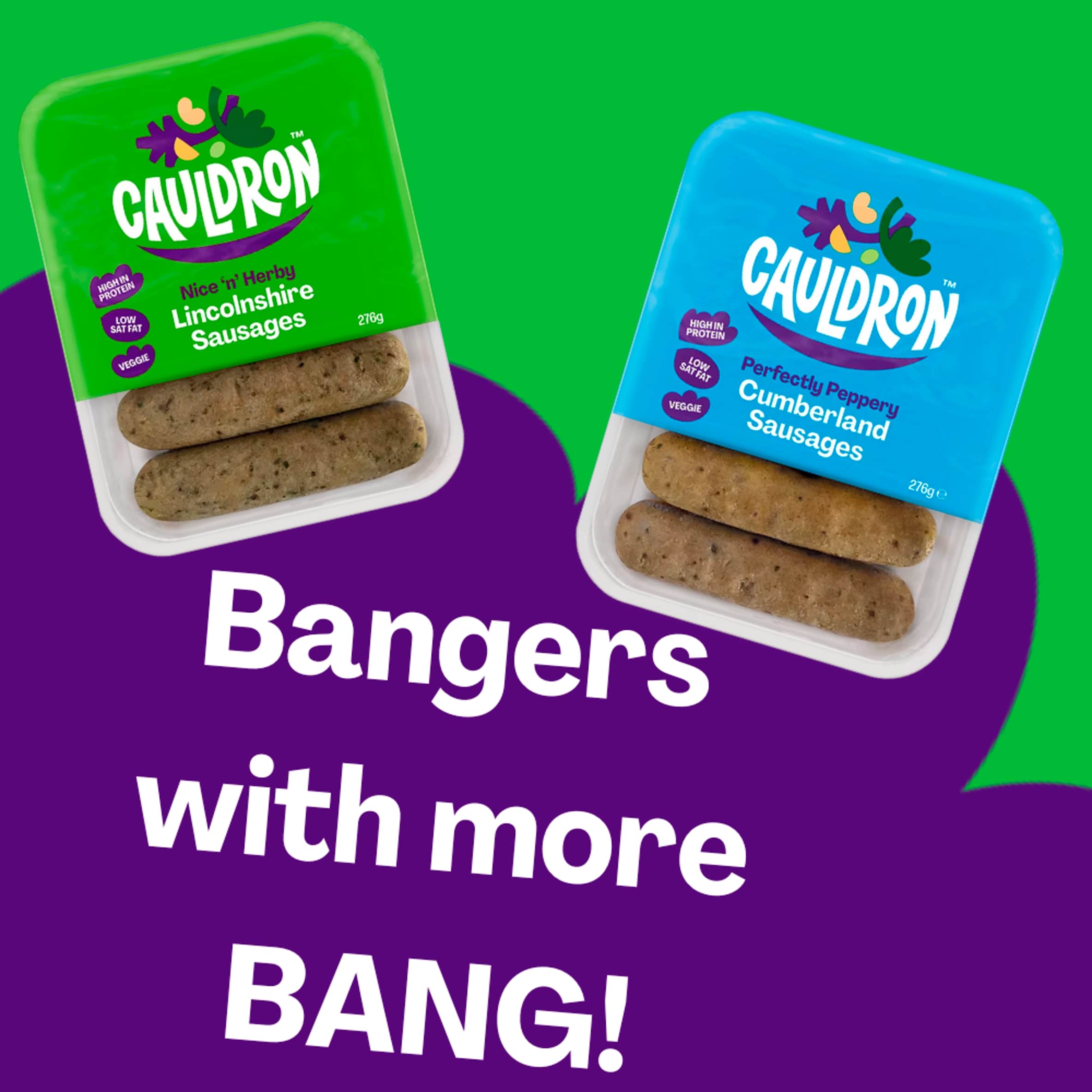 Cauldron Foods Lincolnshire Sausages 6 Pack 276G thumbnail 3