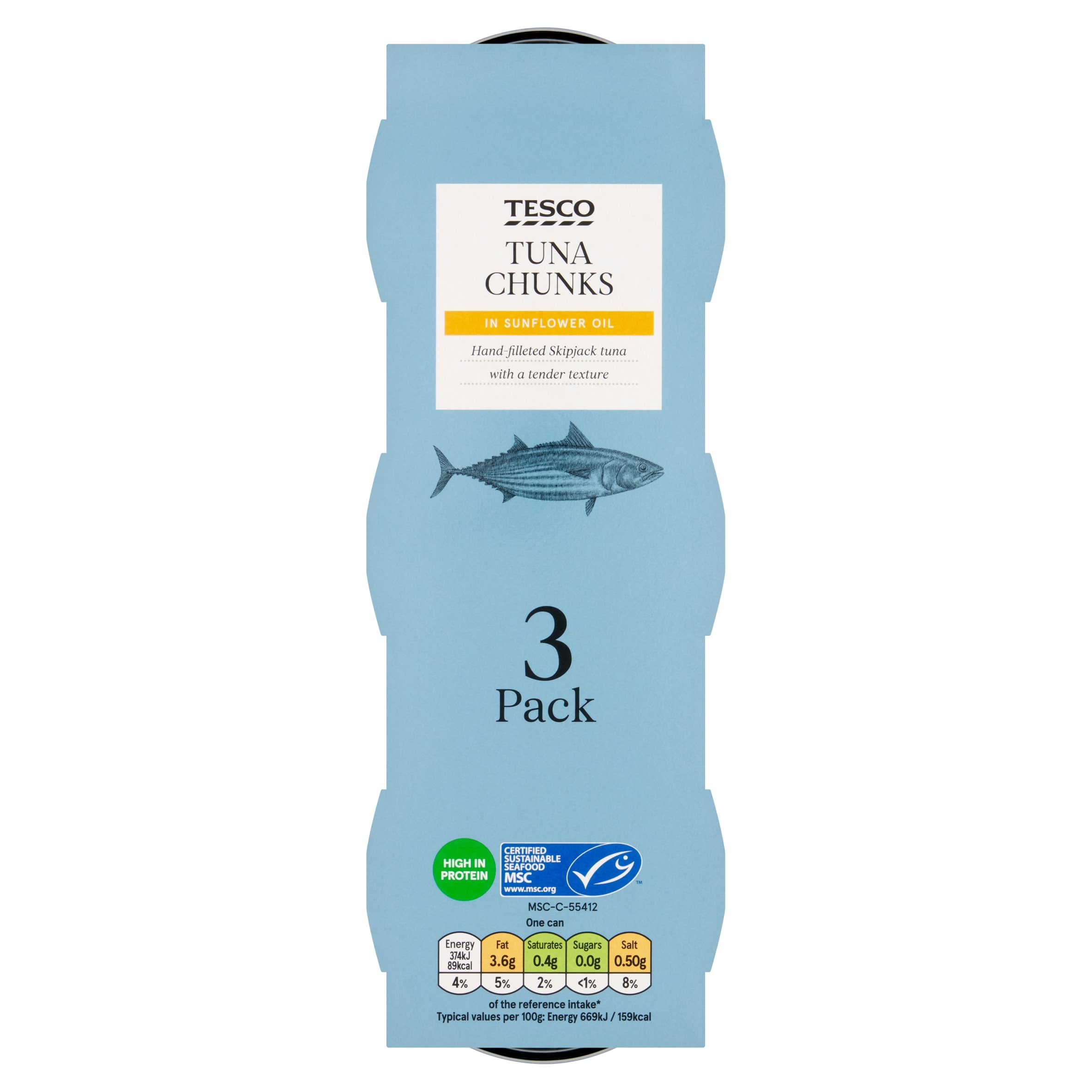Tesco Tuna Chunks In Oil 3 X 80G