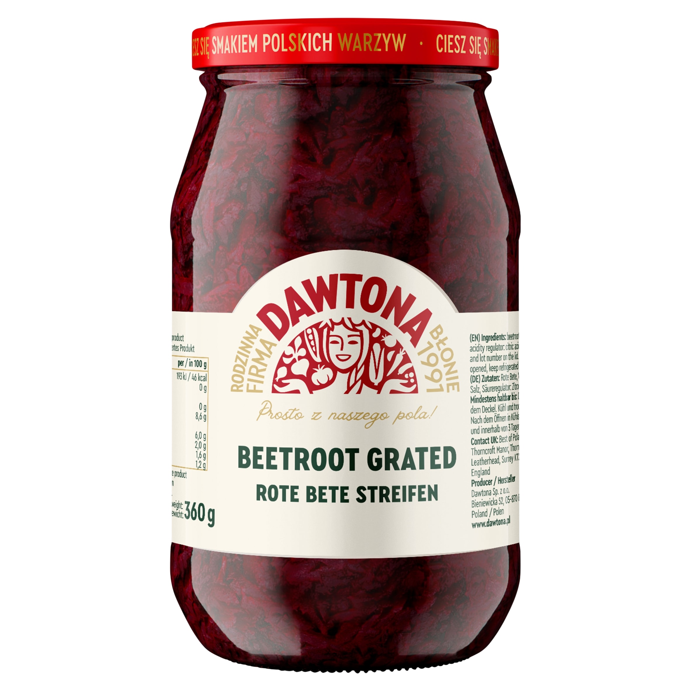 Dawtona Grated Beetroot 510G