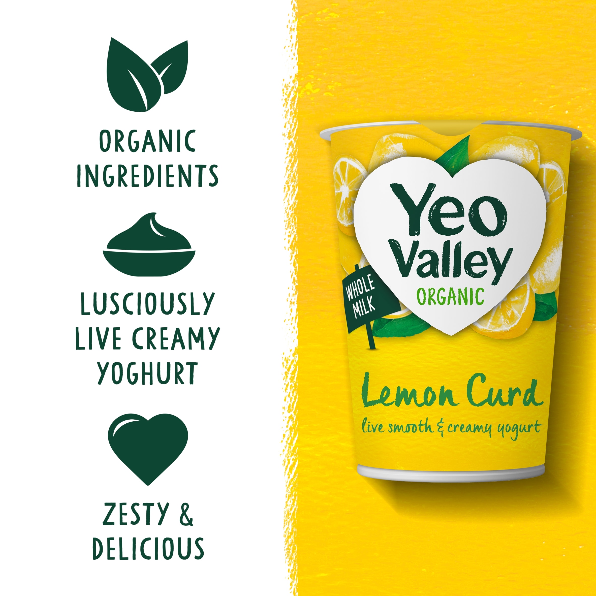 Yeo Valley Organic Whole Milk Lemon Curd Yogurt 450G thumbnail 2