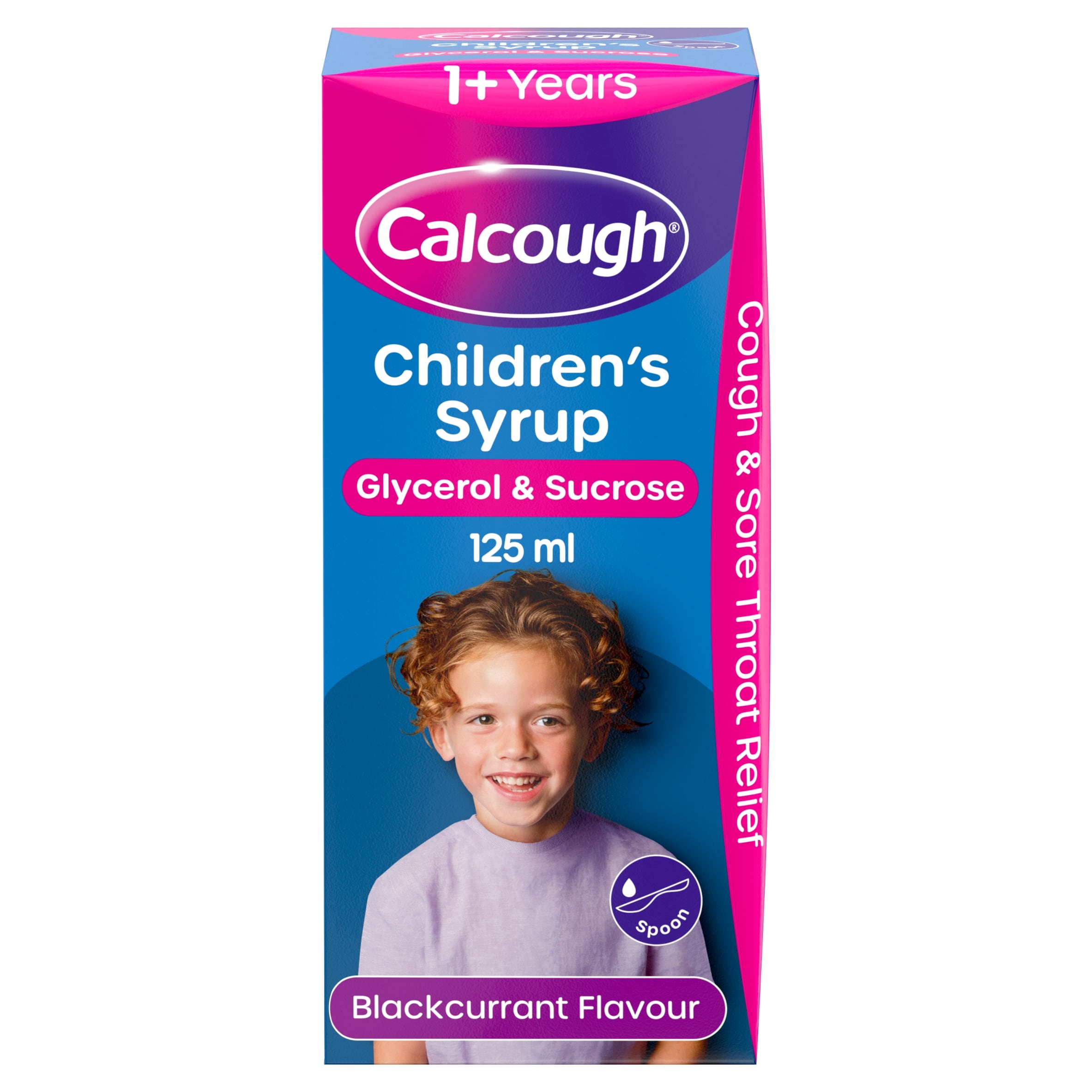 Calcough Children's Syrup Blackcurrant - Cough & Sore Throat Relief 1+ Year 125ml