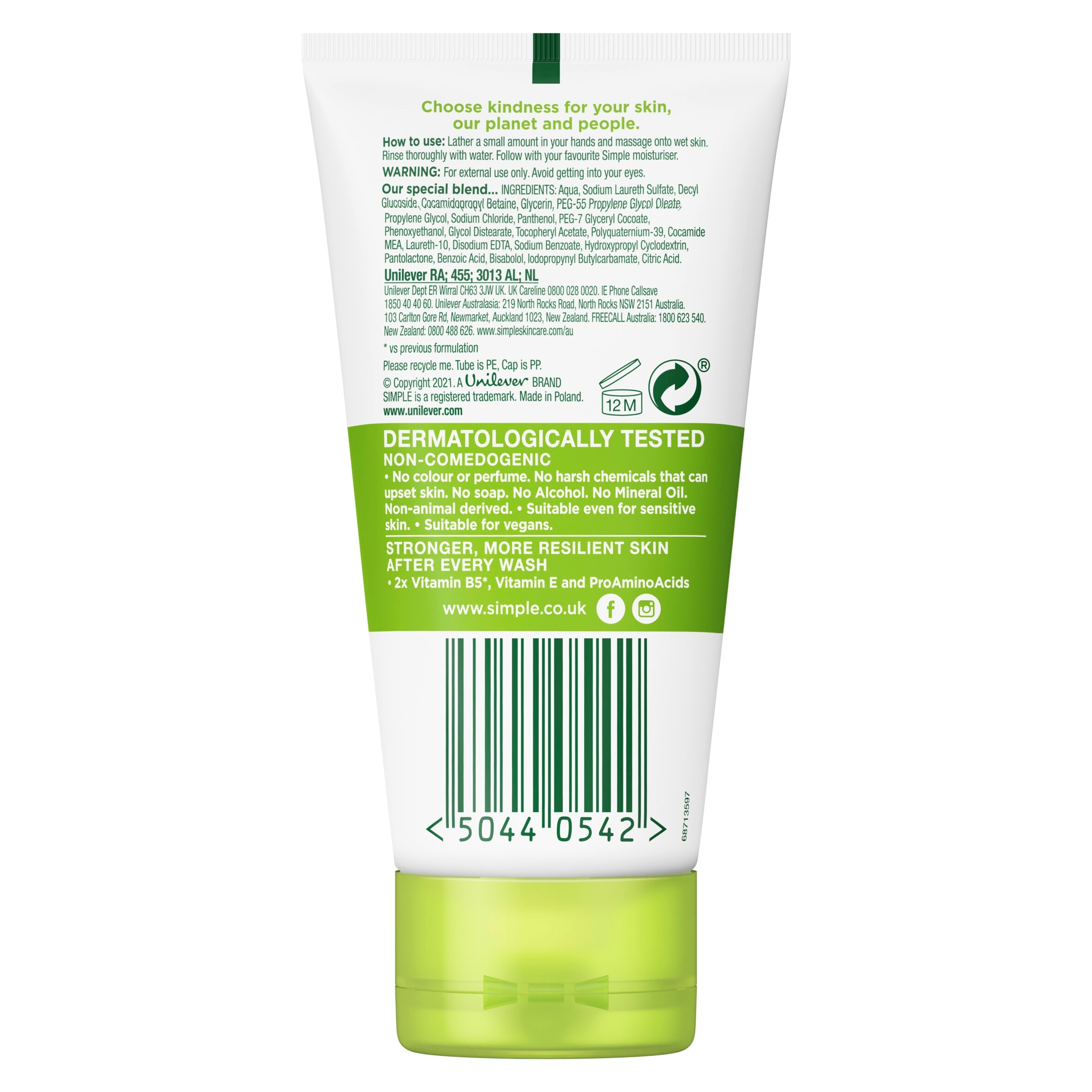 Simple Moisturising Facial Wash 50Ml thumbnail 2
