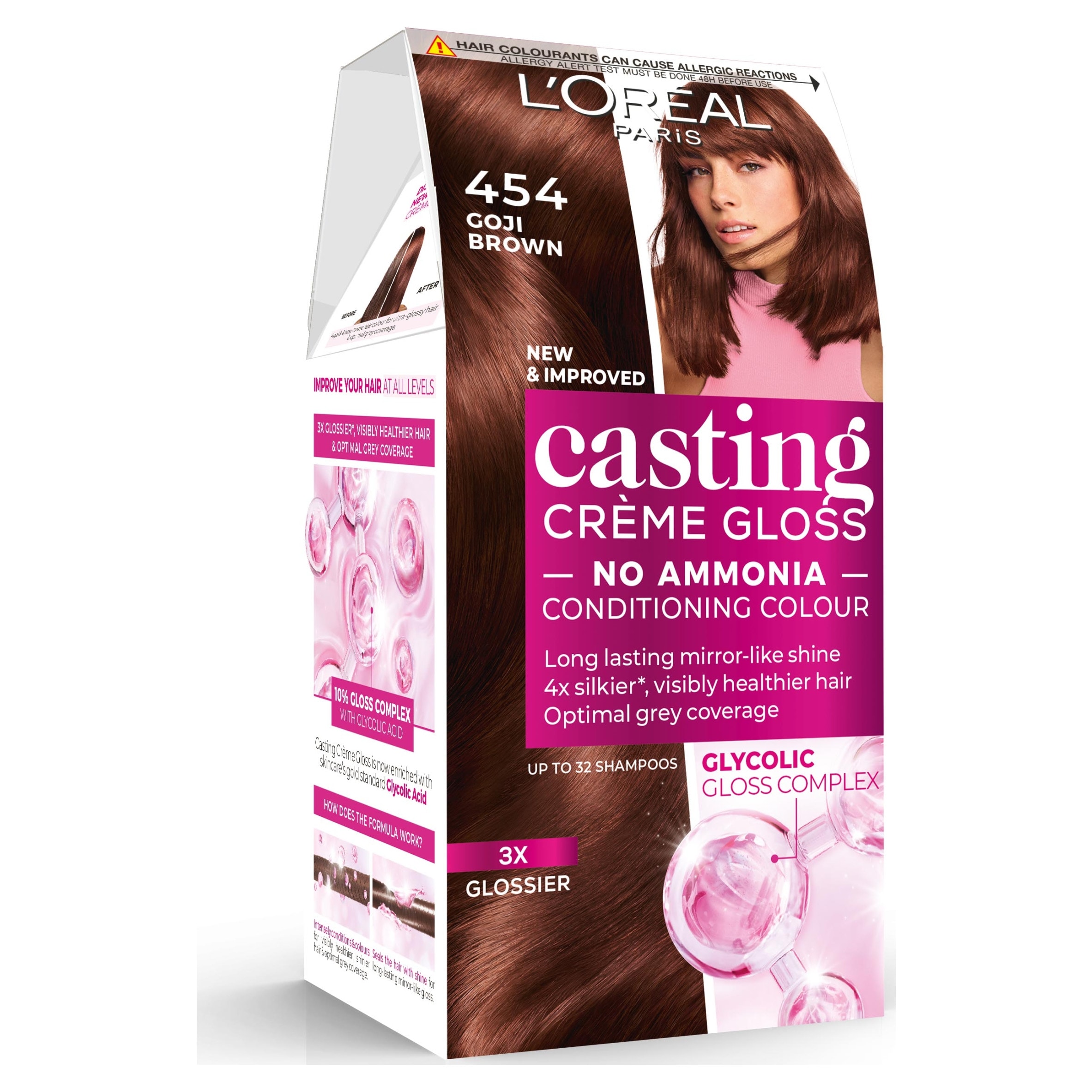 L'Oreal Casting Creme Gloss 454 Chocolate Brownie Brown Semi Permanent Hair Dye