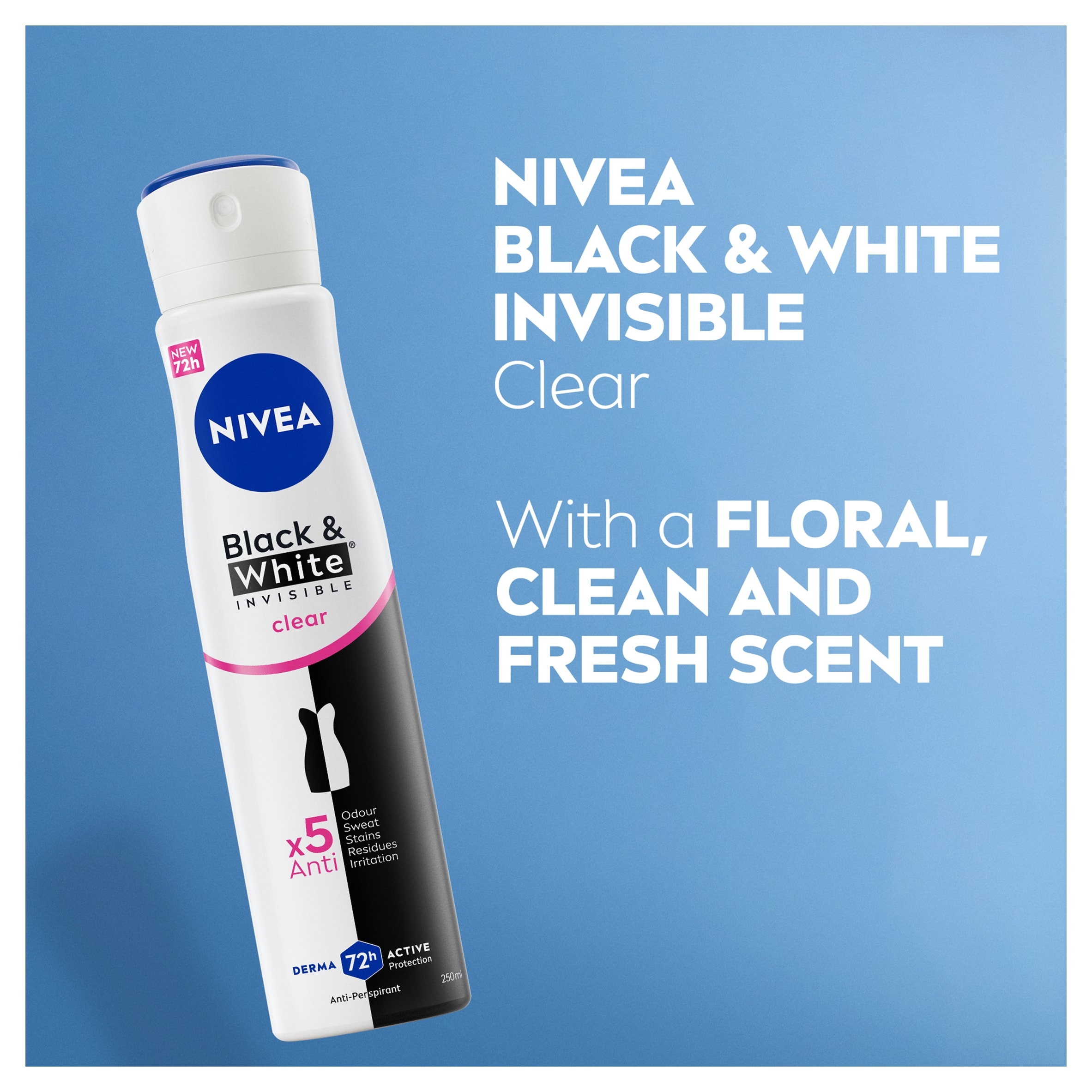 NIVEA Black & White Original Anti-Perspirant Deodorant Spray 250ml thumbnail 3