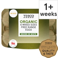 Tesco Mixed Sized Organic Eggs 6 Pack