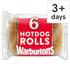 Warburtons Hot Dog Rolls 6 Pack Sliced