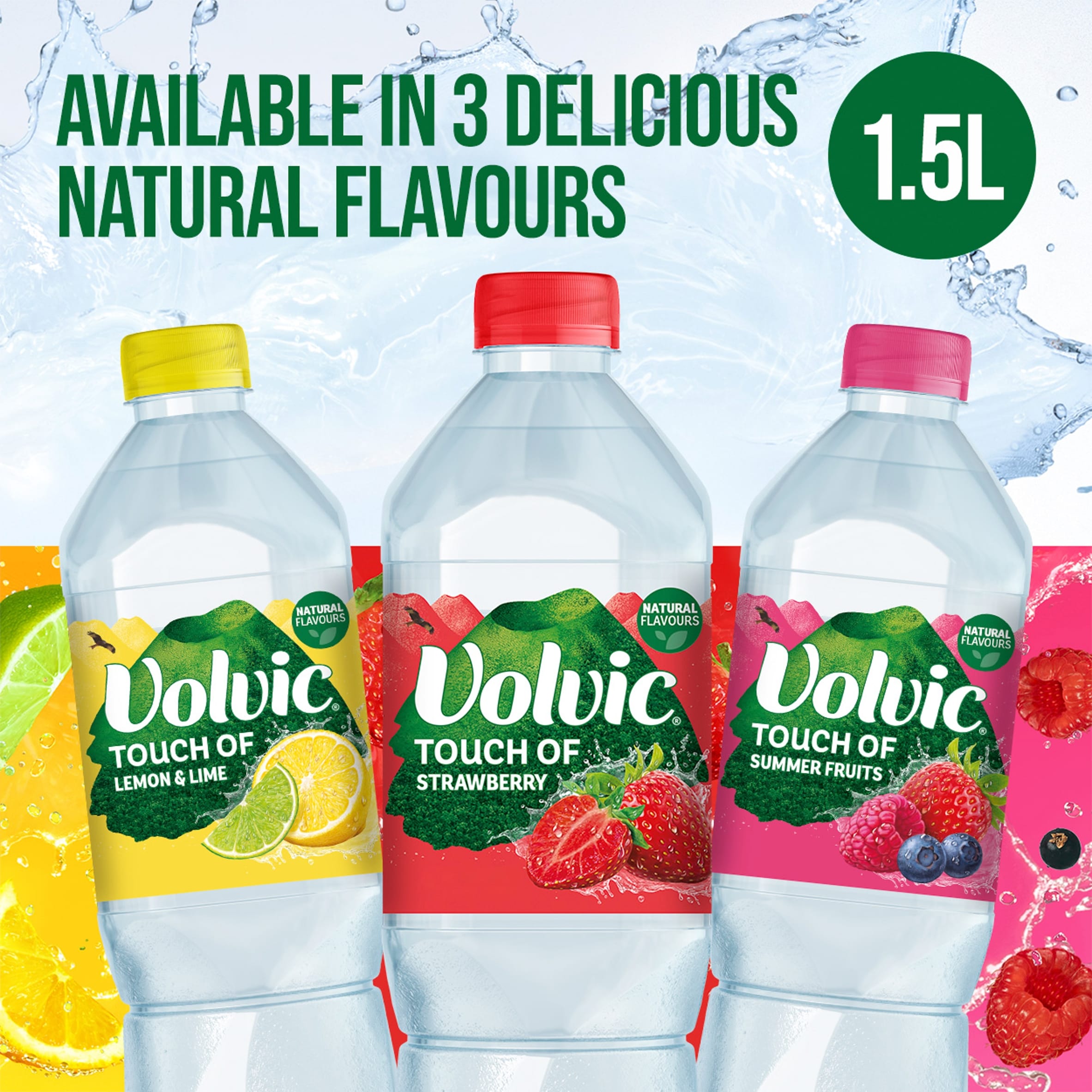 Volvic Touch of Fruit Summer Fruits Still Flavoured Water 1.5L thumbnail 4