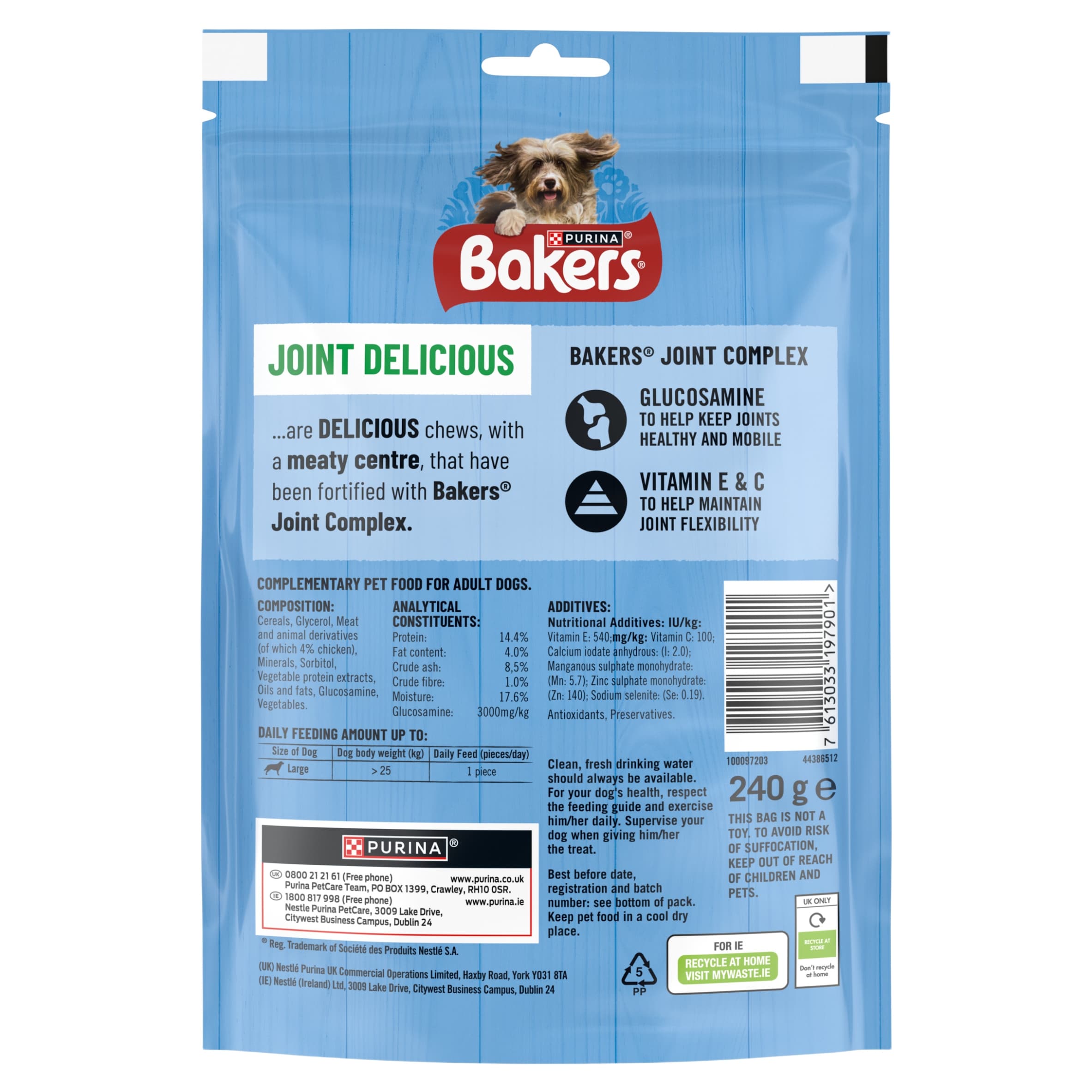BAKERS Joint Delicious Large Chicken Dog Chews 240g thumbnail 2