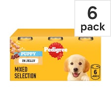 Pedigree Puppy Wet Dog Food Tins Mixed in Jelly 6 x 400g