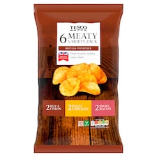 Tesco Meaty Variety Crisps 6X25g