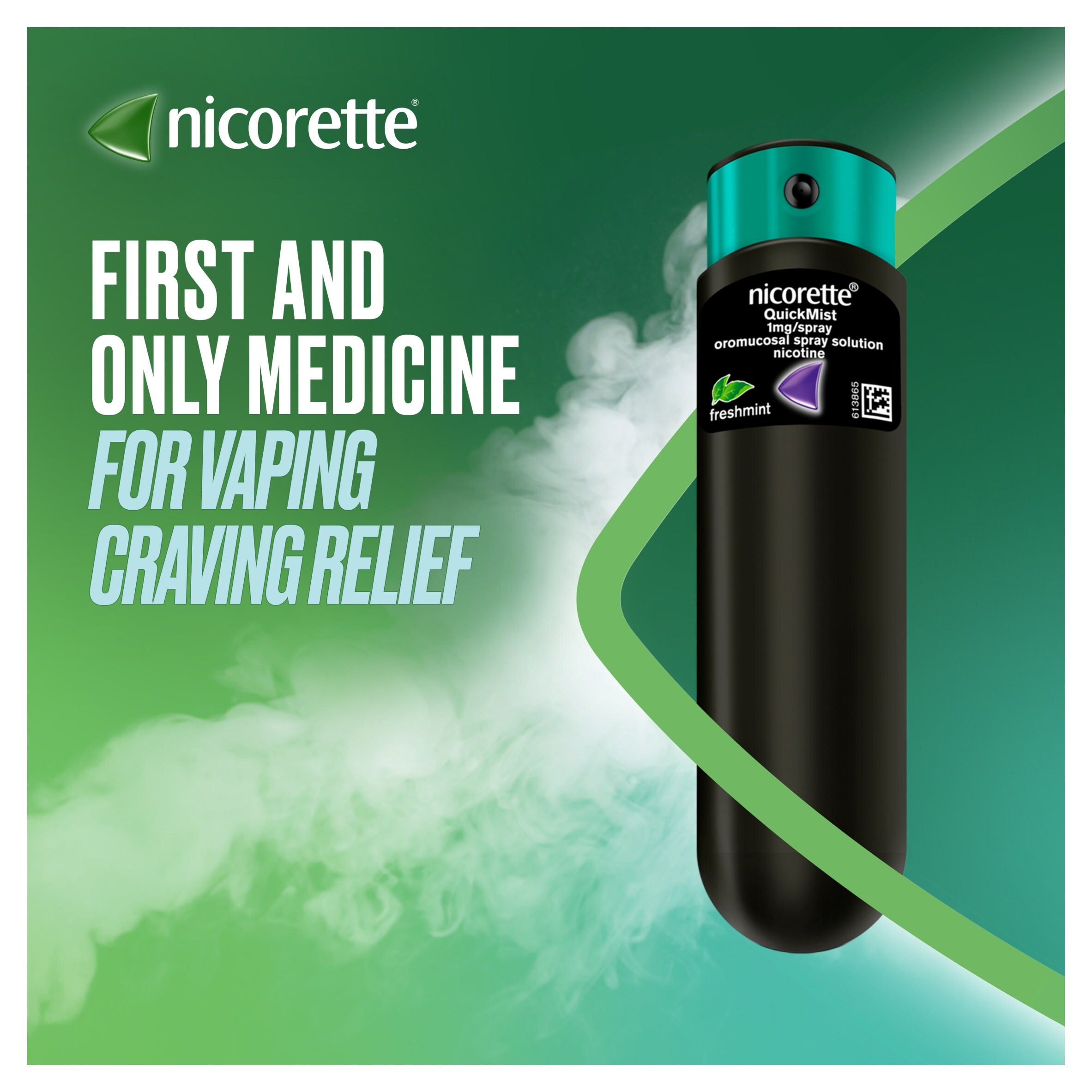 Nicorette QuickMist Duo Nicotine Mouthspray - Freshmint 2 x 150 sprays 1mg thumbnail 2