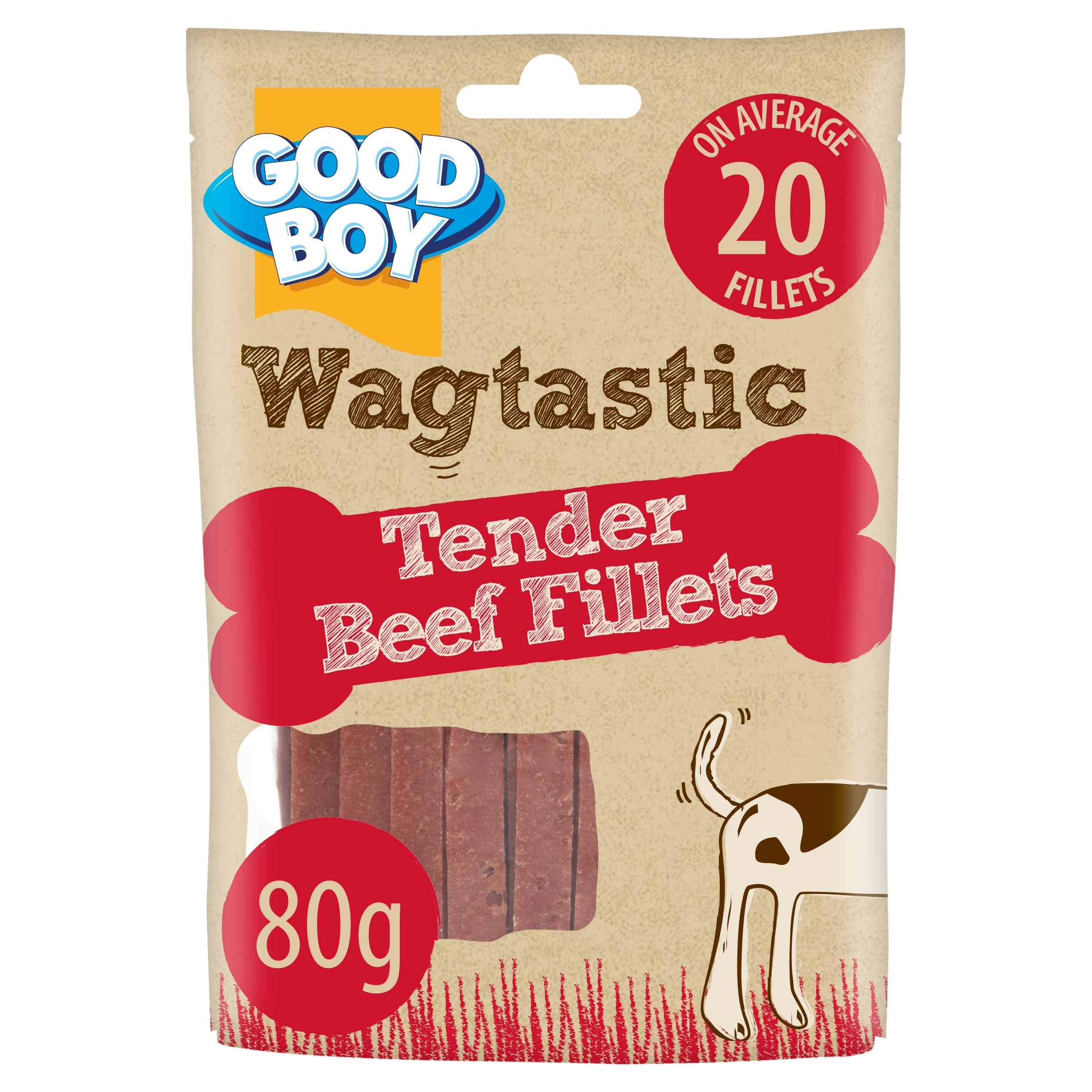 Good Boy Wagtastic Dog Treats Beef Fillets 80g