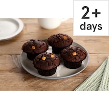 Tesco Soft & Fluffy Triple Chocolate Muffins 4 Pack