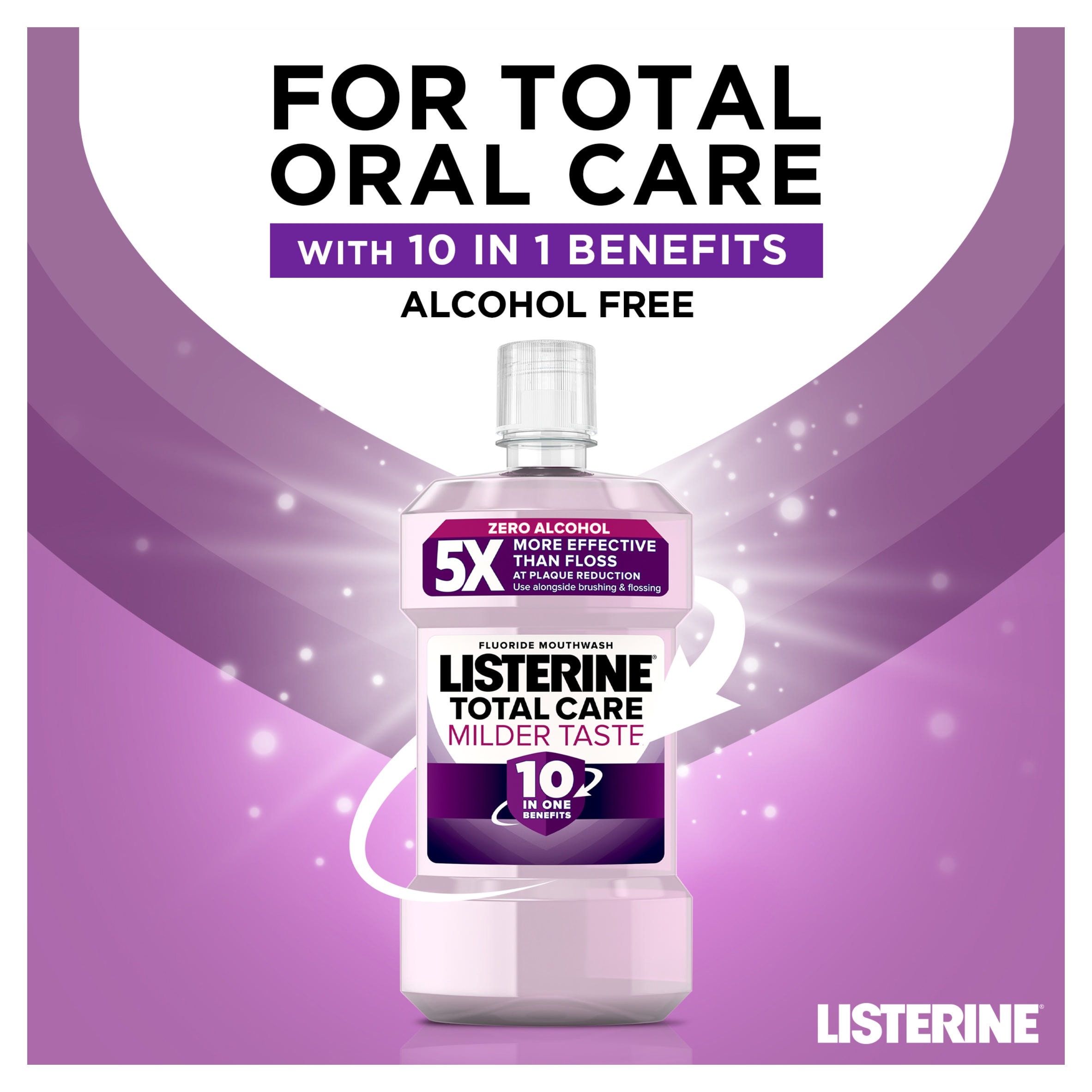 Listerine Total Care Milder Taste Zero Alcohol Mouthwash 500ml thumbnail 5