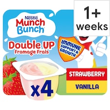Munch Bunch Double Up Fromage Frais Strawberry Vanilla 4 x 85g (340g)