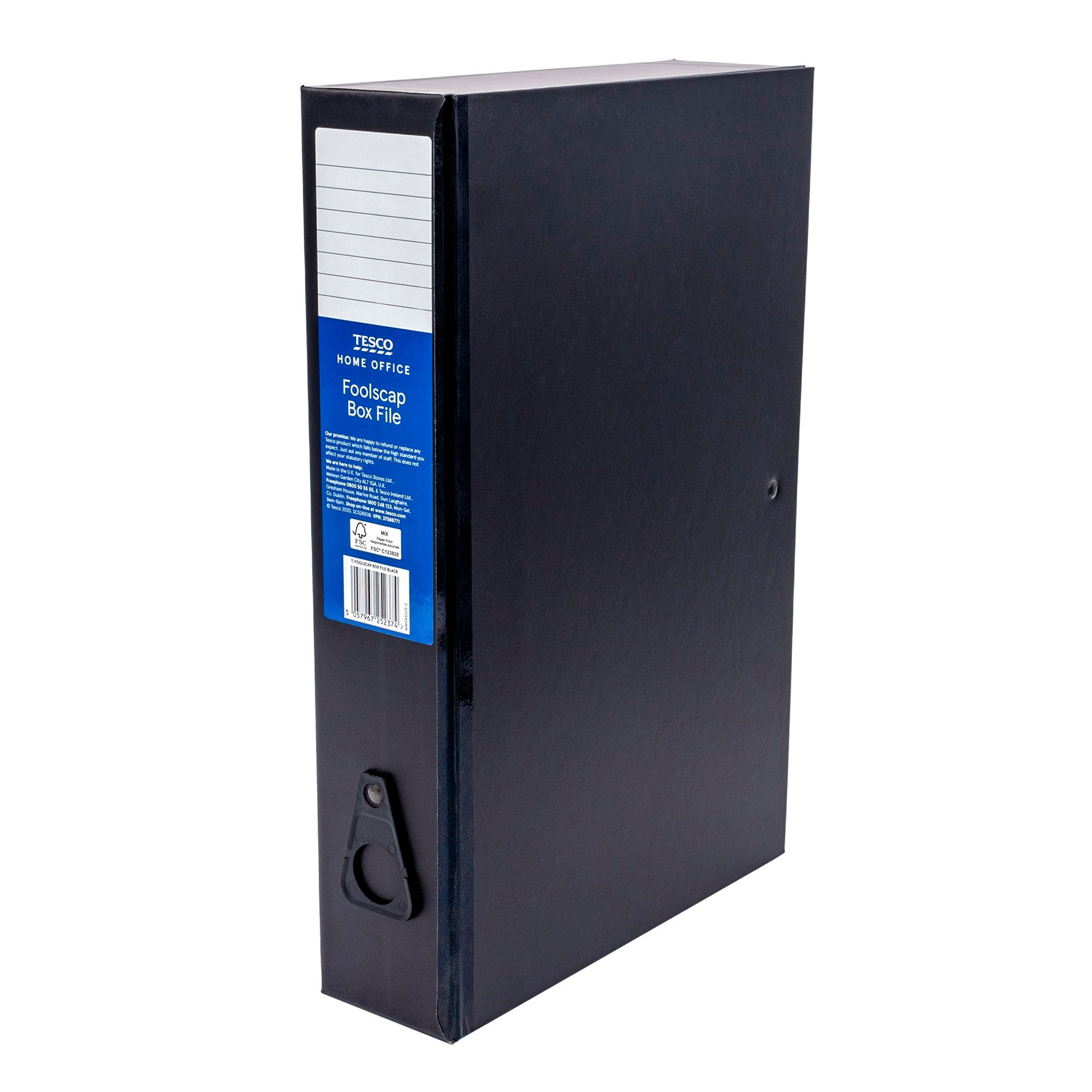 Tesco Foolscap Box File Black