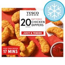 Tesco Battered Chicken Dippers 20 Pack 450g