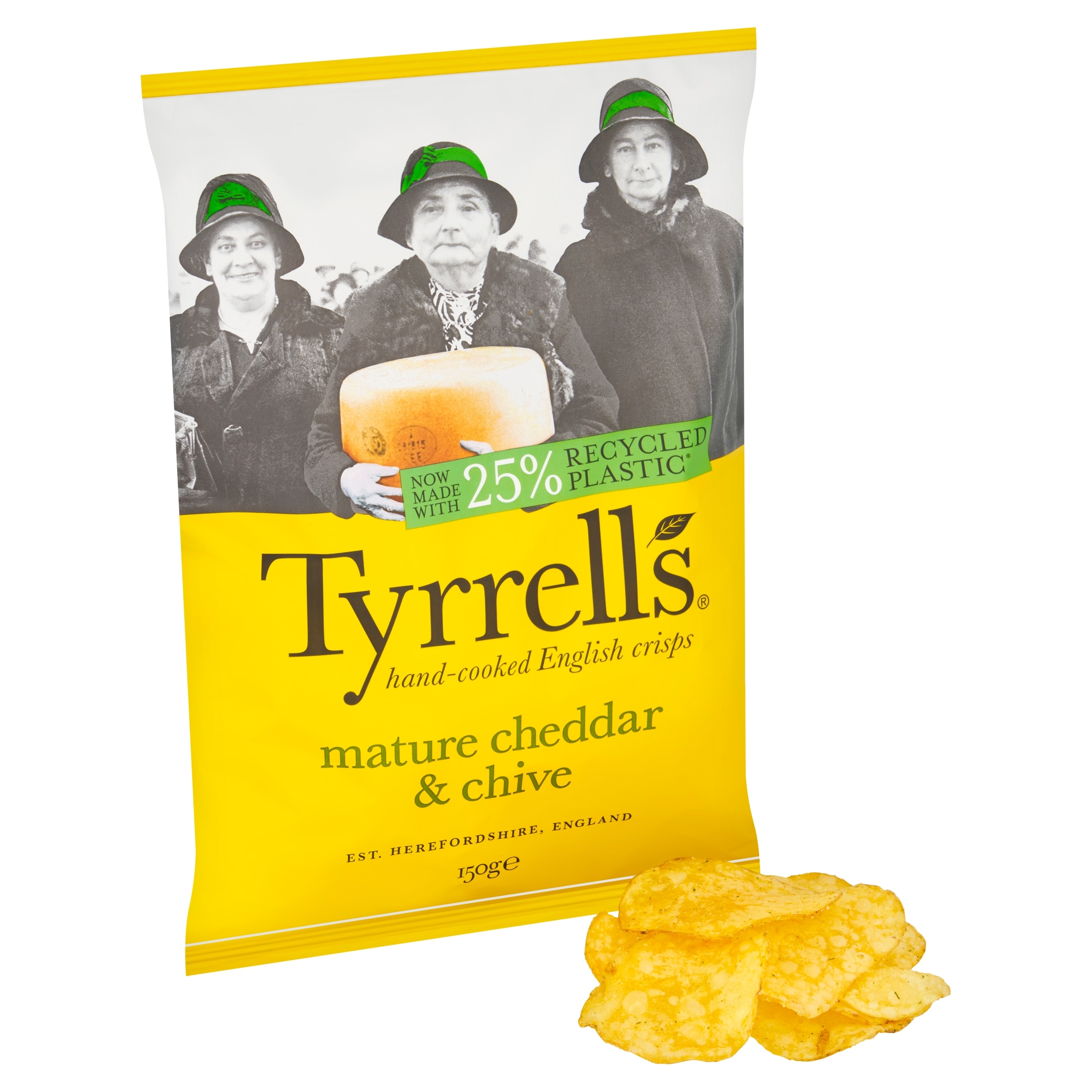 Tyrrells Mature Cheddar & Chive Sharing Crisps 150g thumbnail 2