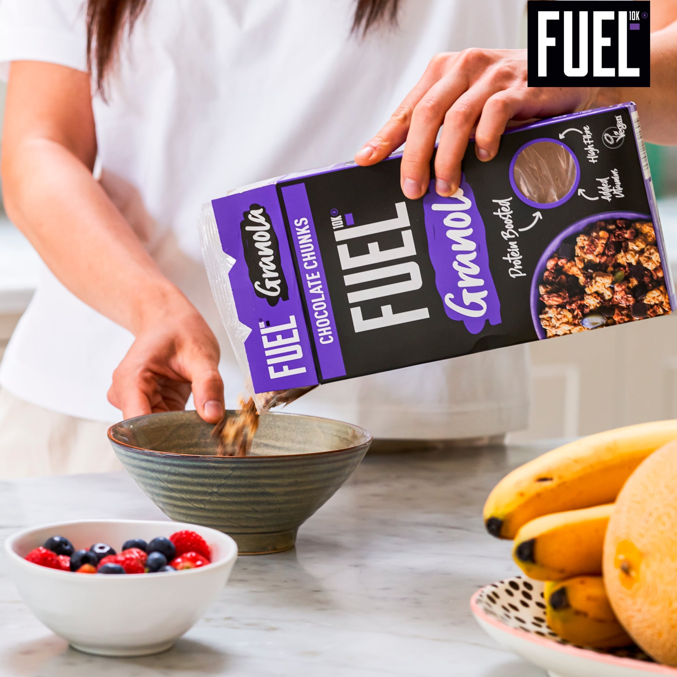 FUEL10K Chocolate Chunks Protein Granola Breakfast Cereal 400g thumbnail 5