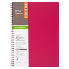 Tesco A4 Polypropylene Spiral Notebook 160 Pages